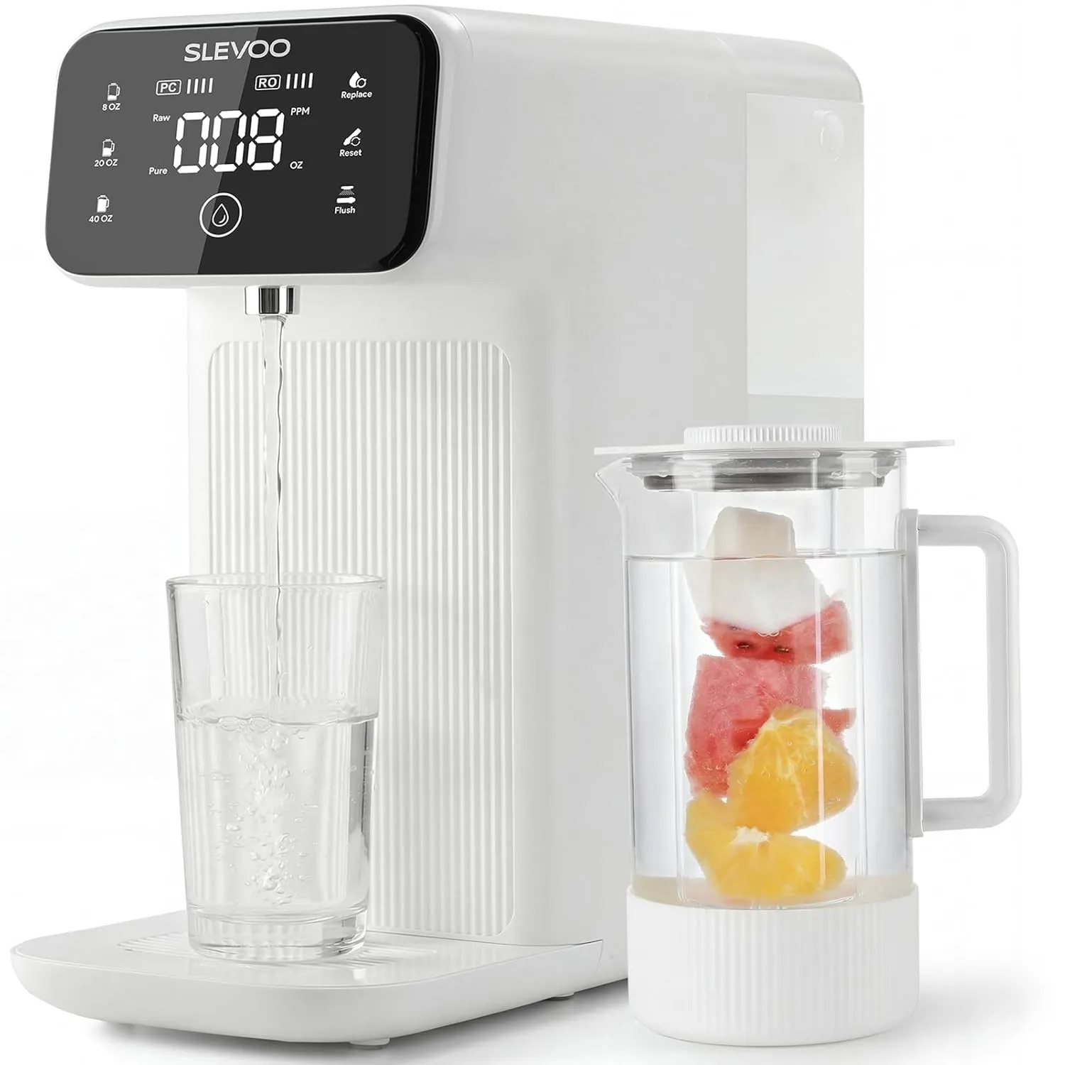 Auftisch Osmoseanlage Trinkwasser,6-stufiger Filtration gegen Nitrat & PFAS,Abwasserverhältnis 4:1,TDS-Monitor, 4L-Tank…