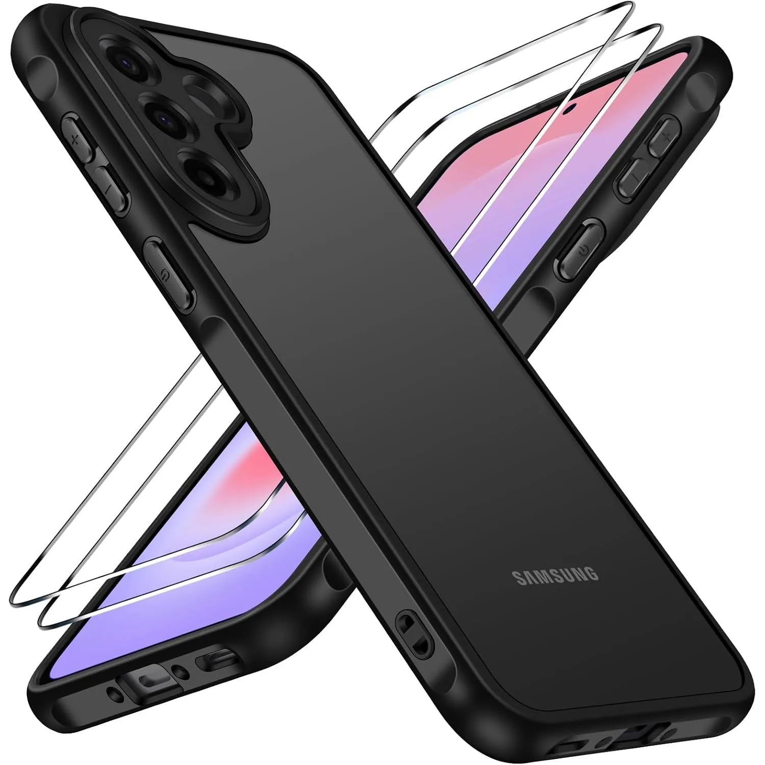 ivoler Hülle für Samsung Galaxy A37 5G mit 2 Stück Panzer Schutz Glas, [Militärstandard] Stoßfest [Kameraschutz] Handyh…