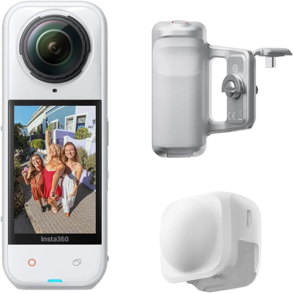 Insta360 X5 Fotografie-Griff-Bundle Satinweiß - wasserdichte 8K 360°-Kamera, Führend bei wenig Licht, Unsichtbarer Self…