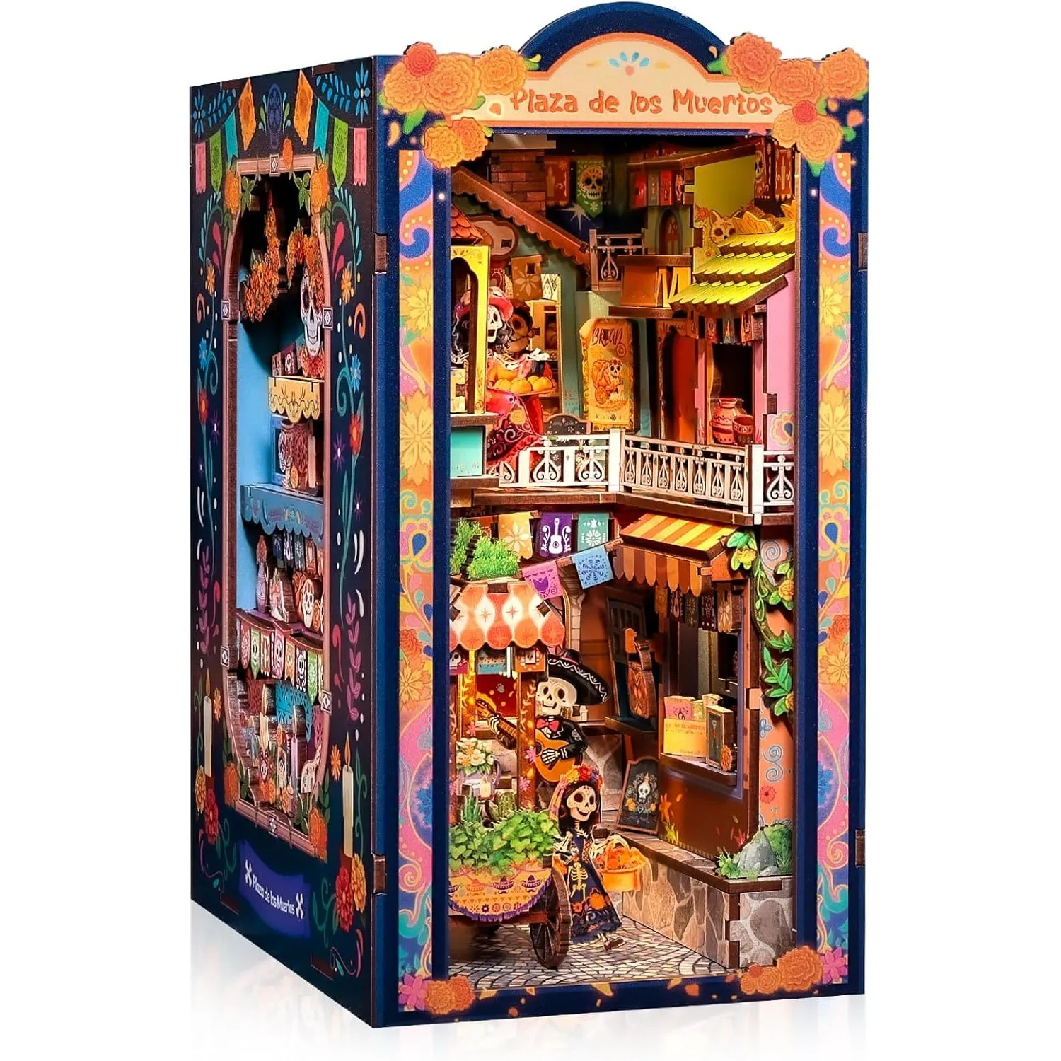 CUTEBEE Book Nook Kit - DIY Puppenhaus Bastelset Erwachsene, Miniatur Haus Selber Bauen, 3D Holzpuzzle Tag der Toten Bo…
