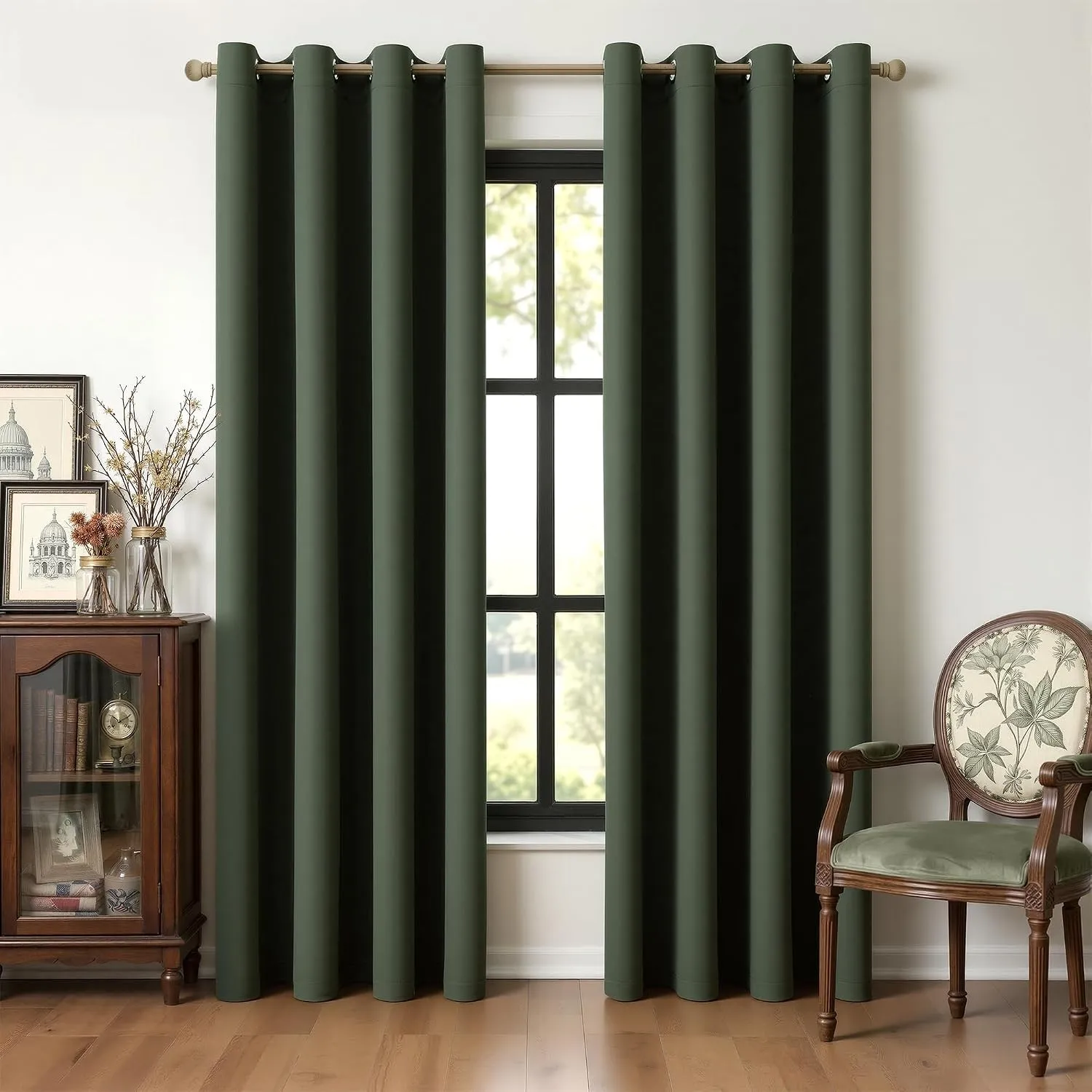 MIULEE Verdunklungsvorhänge Thermo Blickdicht Ösen 2er Set 140x200cm Grün
