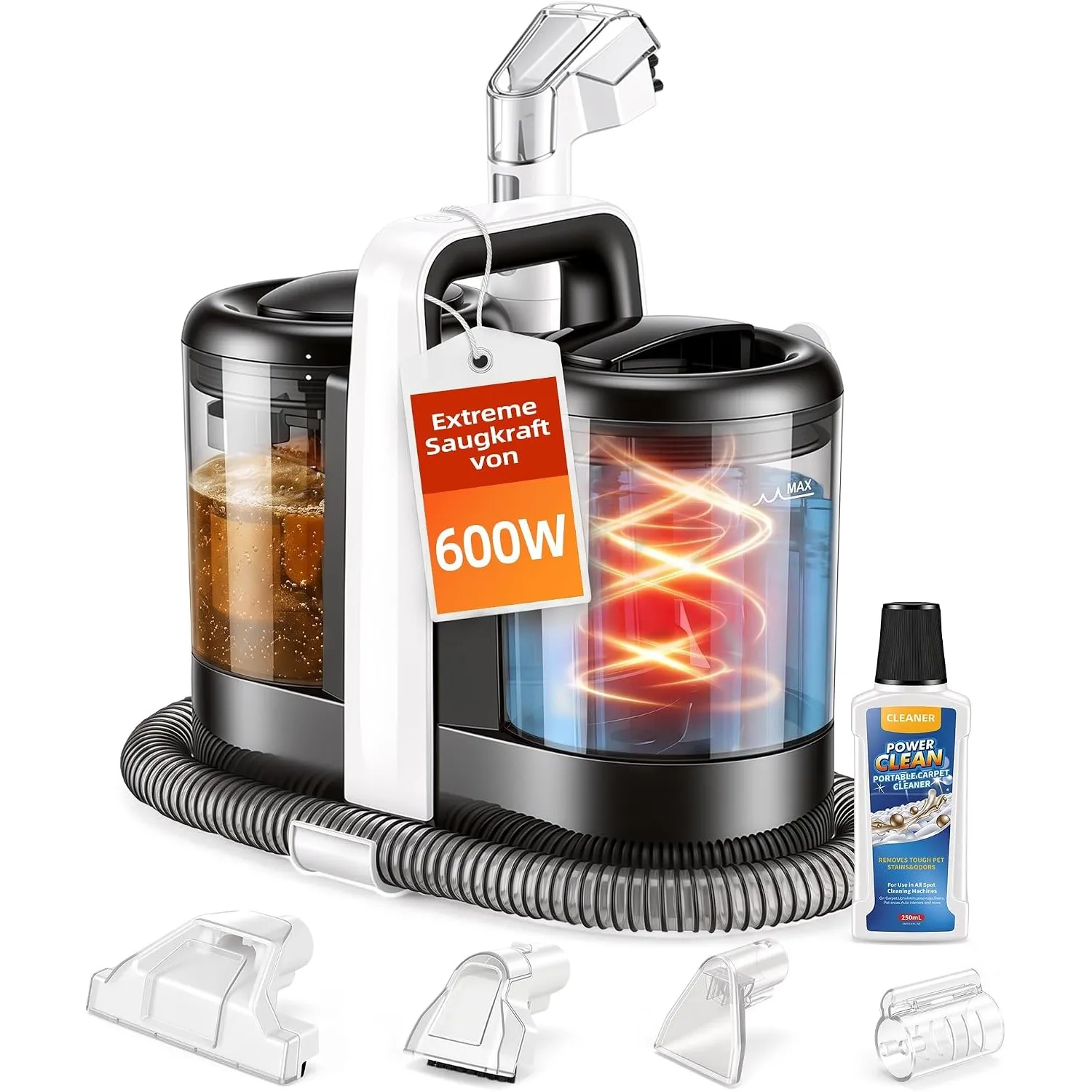 ICARE Nasssauger Polsterreiniger Gerät Teppichreiniger Waschsauger mit 600W