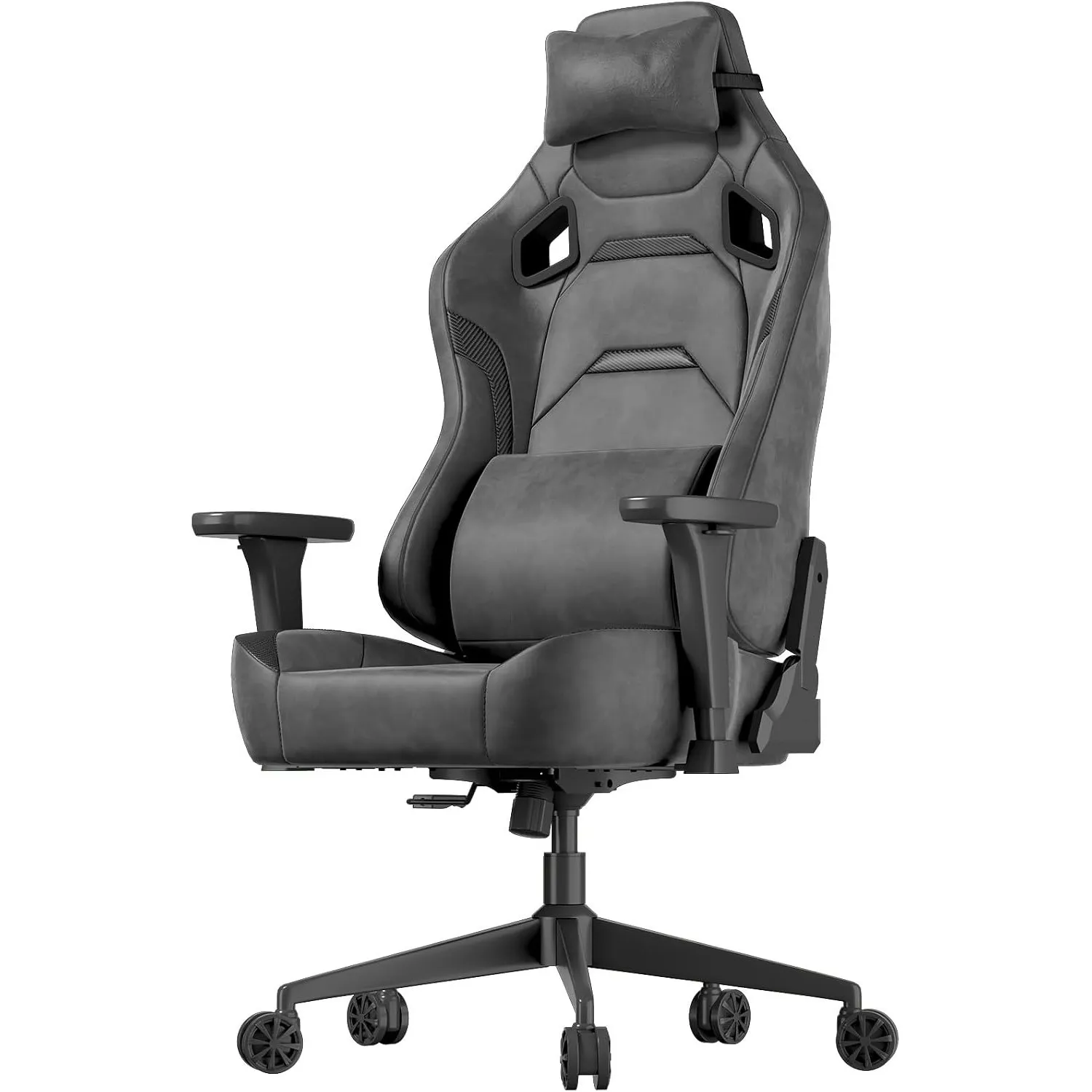 JUMMICO Veloursleder Gaming Stuhl 200kg Belastbarkeit,Bürostuhl Ergonomisch mit 3D Armlehnen,Schreibtischstuhl mit Wide…