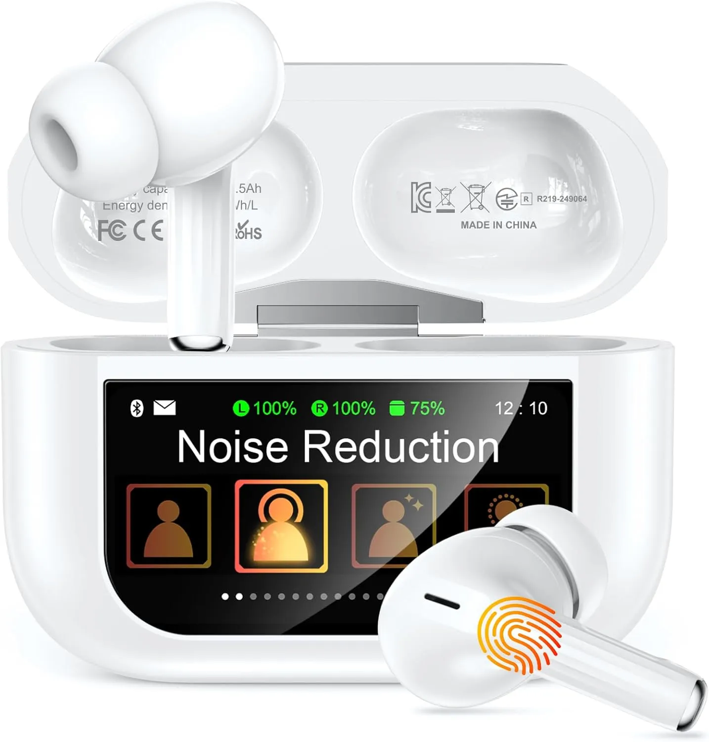 ZZU Kopfhörer Kabellose Bluetooth mit Smart Touchscreen, 48 Std. Laufzeit, Bluetooth 5.4 In-Ear Ohrhörer mit ANC & ENC …