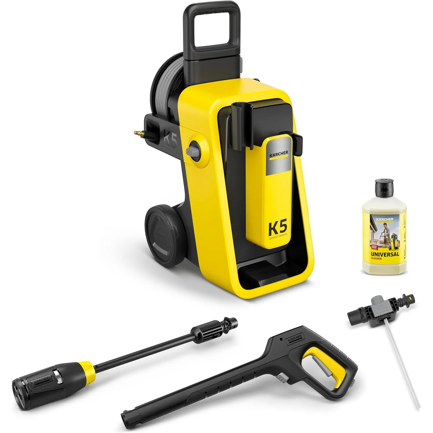 Kärcher Hochdruckreiniger K 5 Comfort Premium, 145 bar, 500 l/h, 40 m²/h, Schlauchtrommel, Multi Jet, Elektro