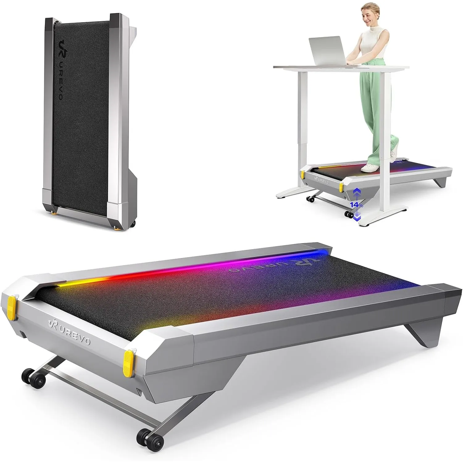 UREVO CyberPad Walking Pad Laufband mit 14% automatischer Steigung