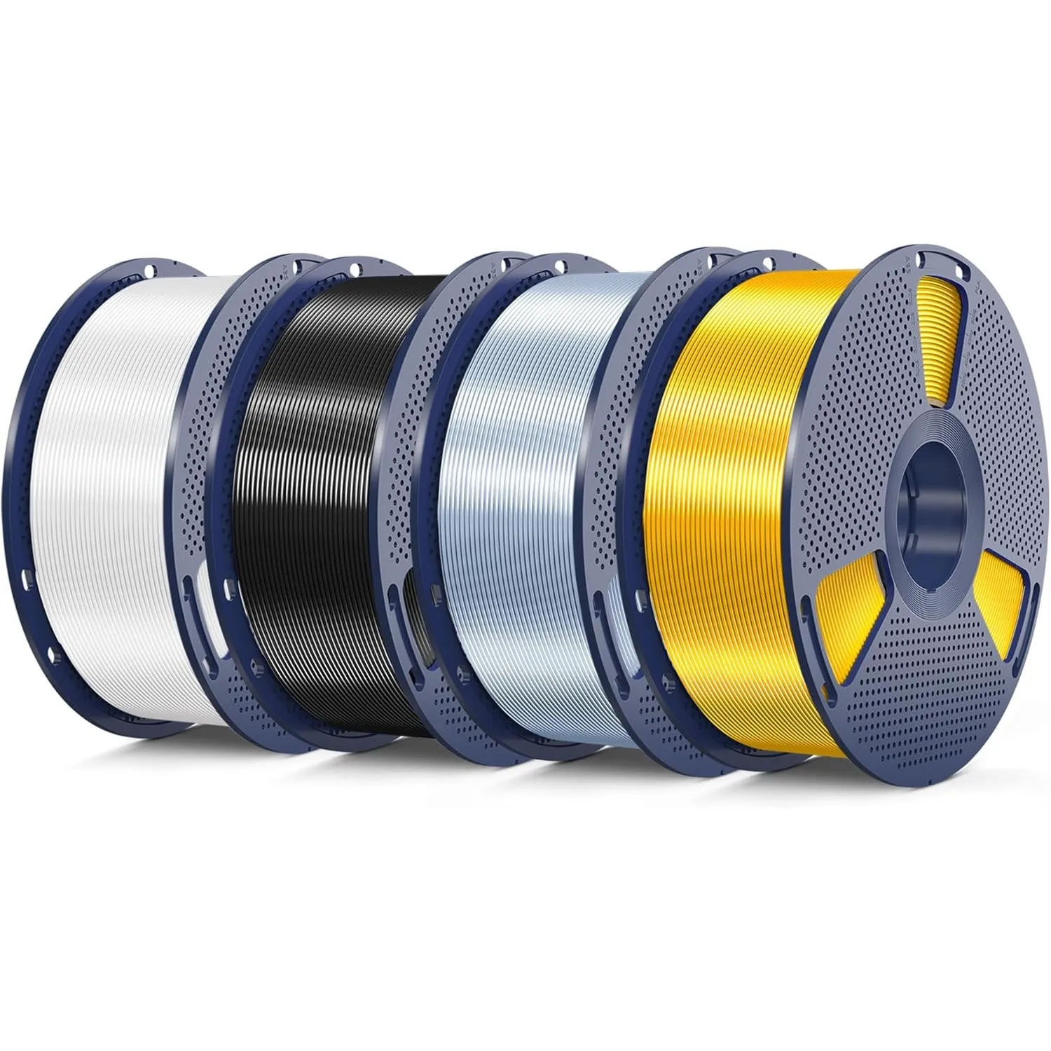 SUNLU 4KG Silk PLA PLUS Filament, Glänzendes SILK PLA+ Filament, glatte, Seidige Oberfläche, 1KG pro Spule, 4 Rollen, H…