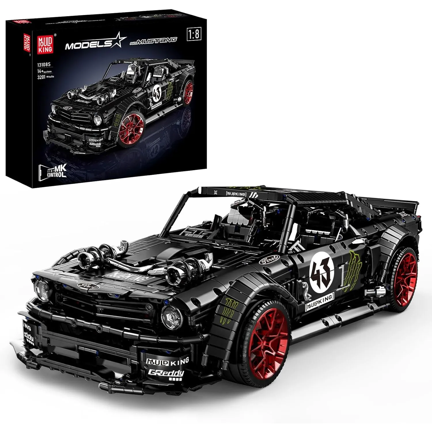 Mould King 13108 Technik Supercar Modell, Statisches Formel-Rennwagen Bausatz, Detailreiches Auto-Set für Erwachsene & …