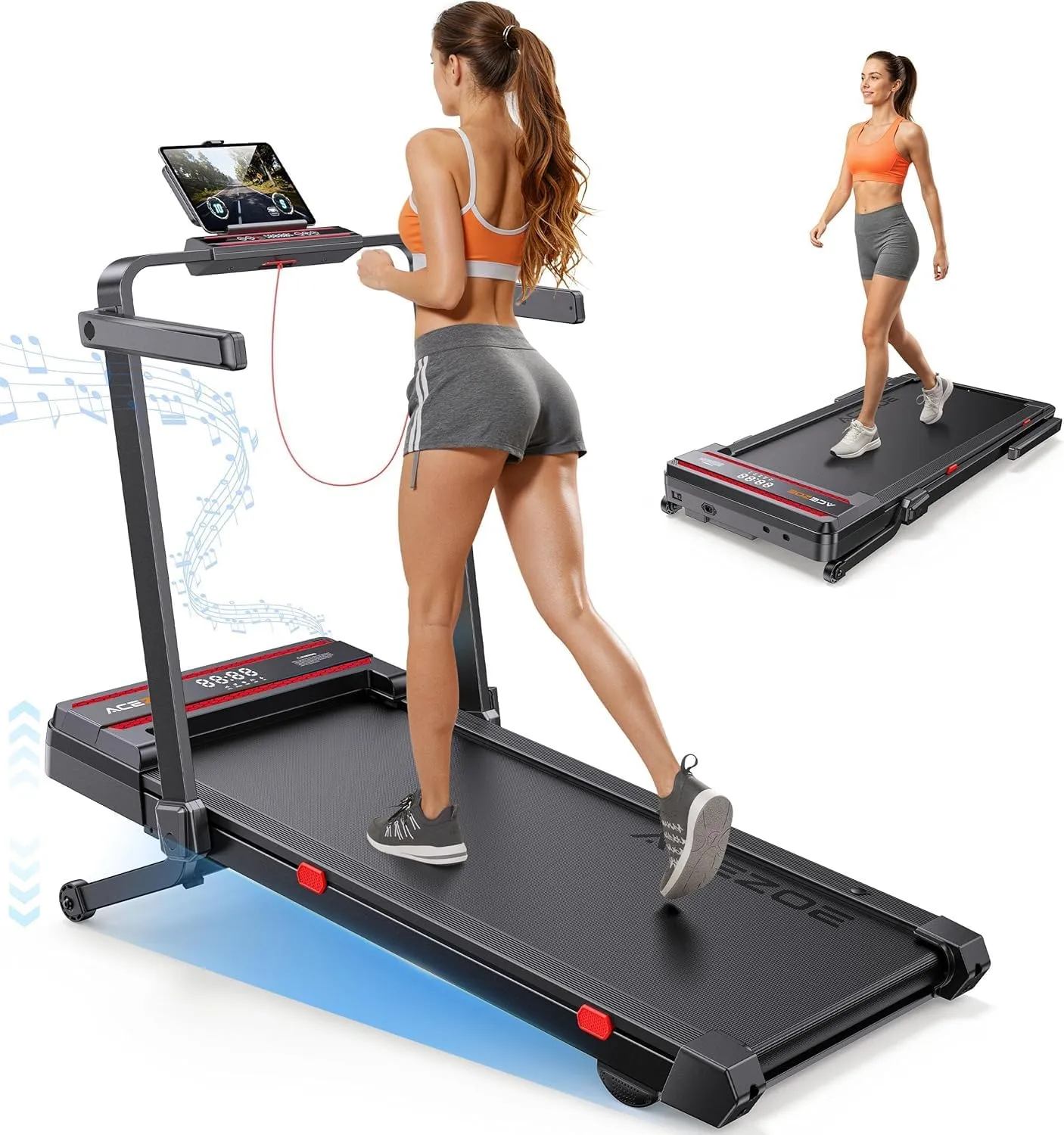 Treadmill for Home with Tilt, 6-in-1 Walking Pad with 0 - 15% Automatic Incline, 3.0 HP Folding Treadmill for Home and …