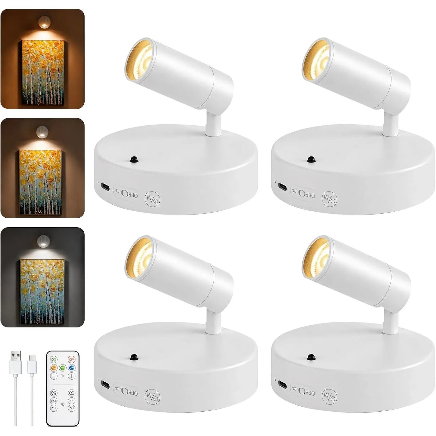 GOODEA Kabellose Spotlight mit Tageszyklus Timer, Großer & Heller Wandspot