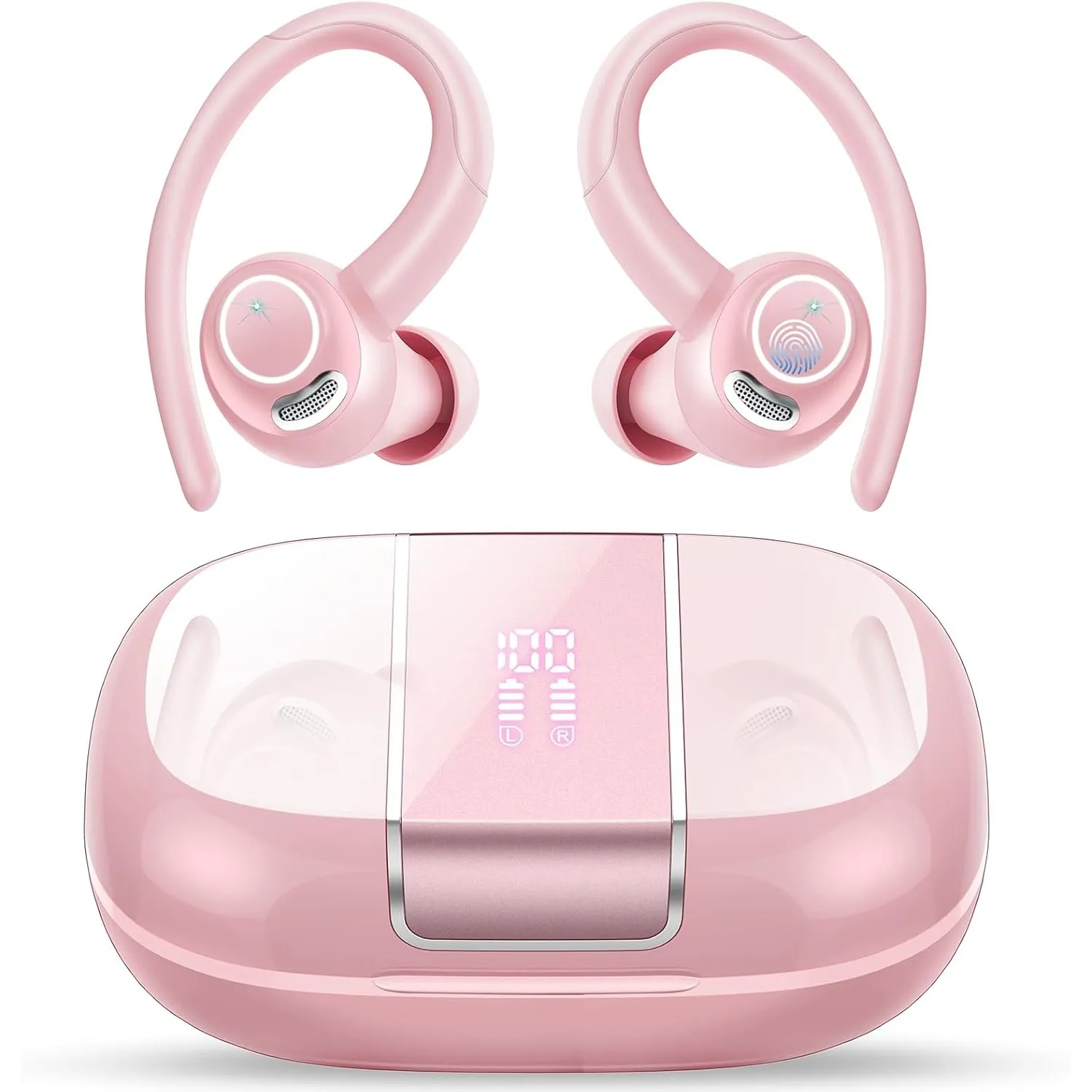 Csasan Bluetooth Kopfhörer Sport, in Ear Kopfhörer Kabellos Bluetooth 5.3 mit Ohrbügel, Hi-Fi Stereo Sound, 48Std Earbu…