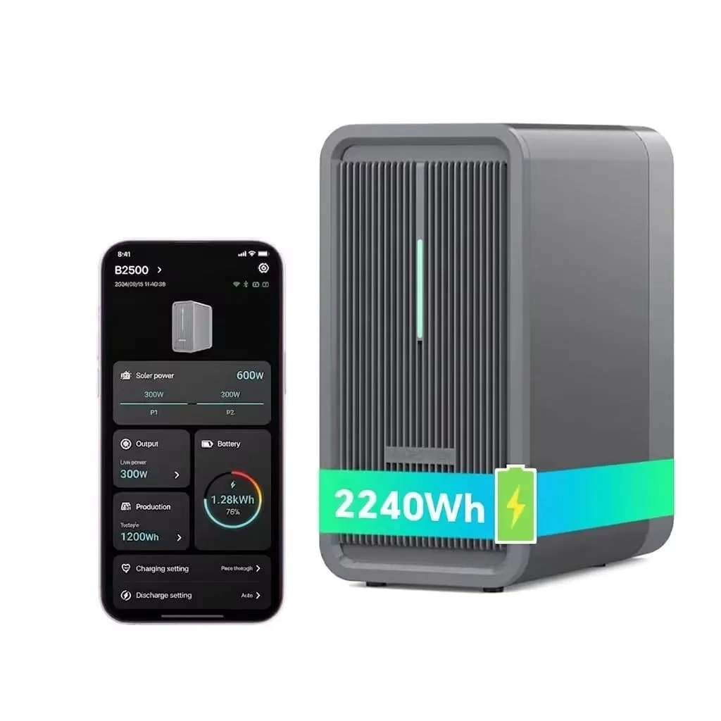 Marstek B2500 Balkonkraftwerk mit Speicher: 0% MwSt, 2240Wh LiFePO4 Solarbank Speicher, 2 MPPTs, 1600W Max. PV Solarein…