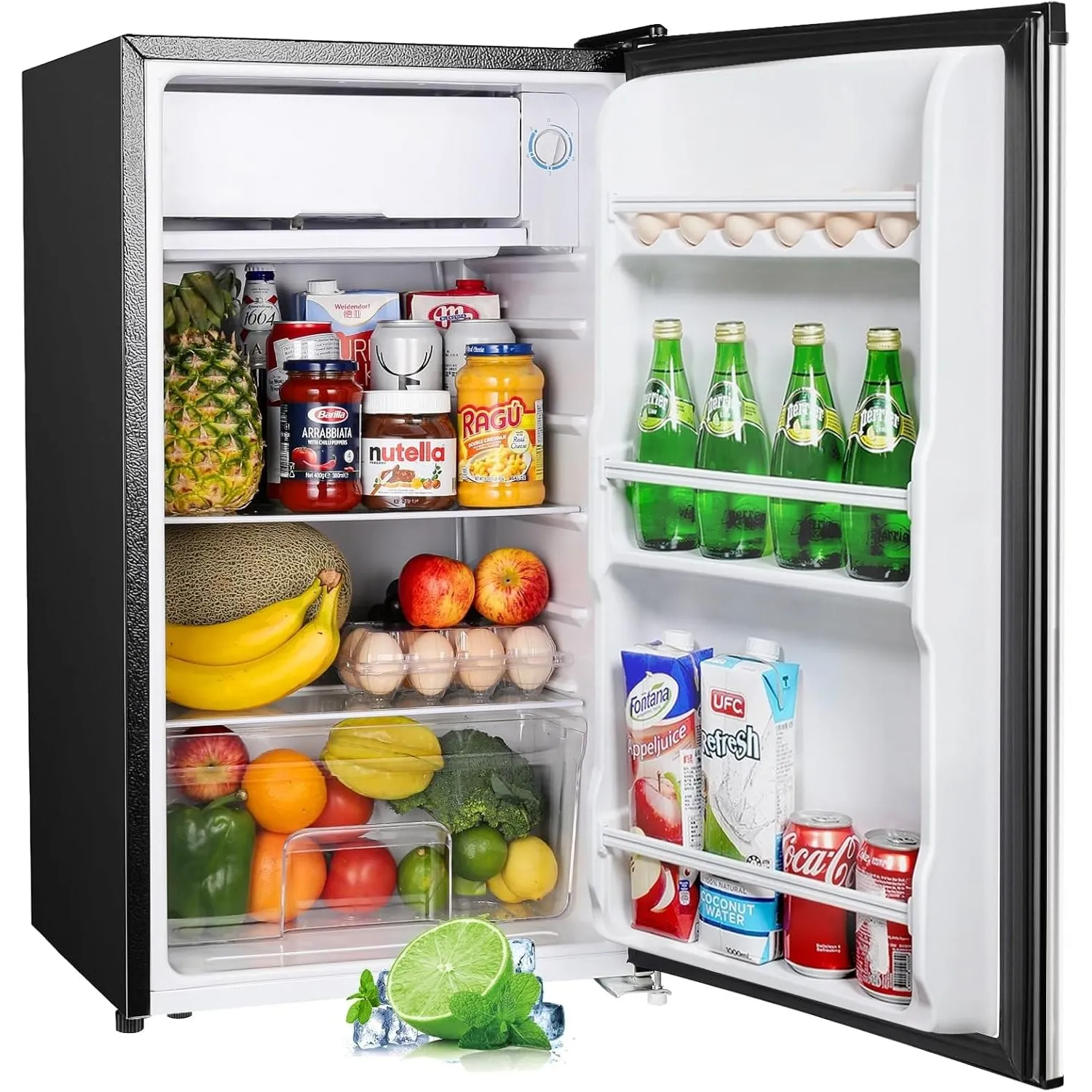 Upstreman 91L Kleiner Kühlschrank mit Schnellkühlfach, 5 Temperaturstufen (0-10℃), Energieeffizient, 41 dB Leiser Betri…