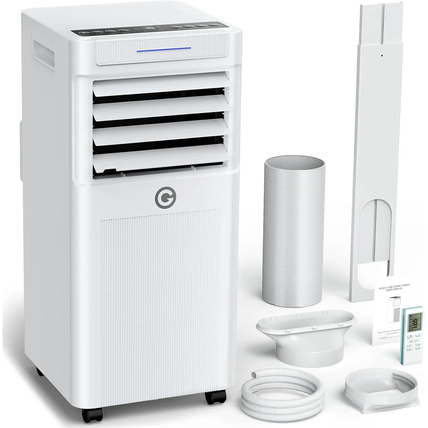 Klimaanlage Mobil 9000 BTU, 3-in-1 Mobile Klimaanlage mit Abluftschlauch,Kühlen,Entfeuchten, Luftzirkulation, LED Displ…