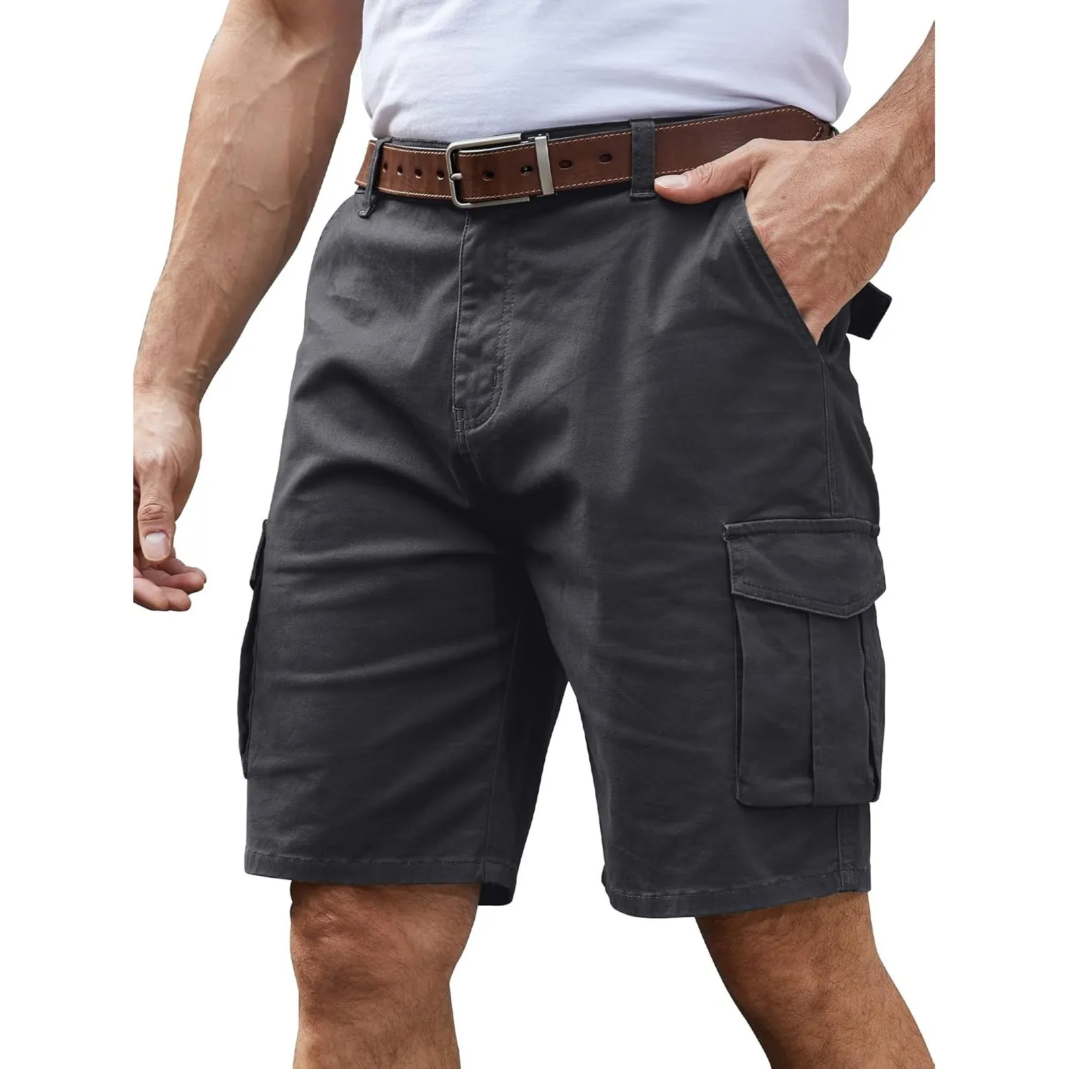 StylSense Kurze Hosen Herren Sommer Baumwolle Cargo Shorts Casual Cargohose Herren Kurz mit 6 Taschen