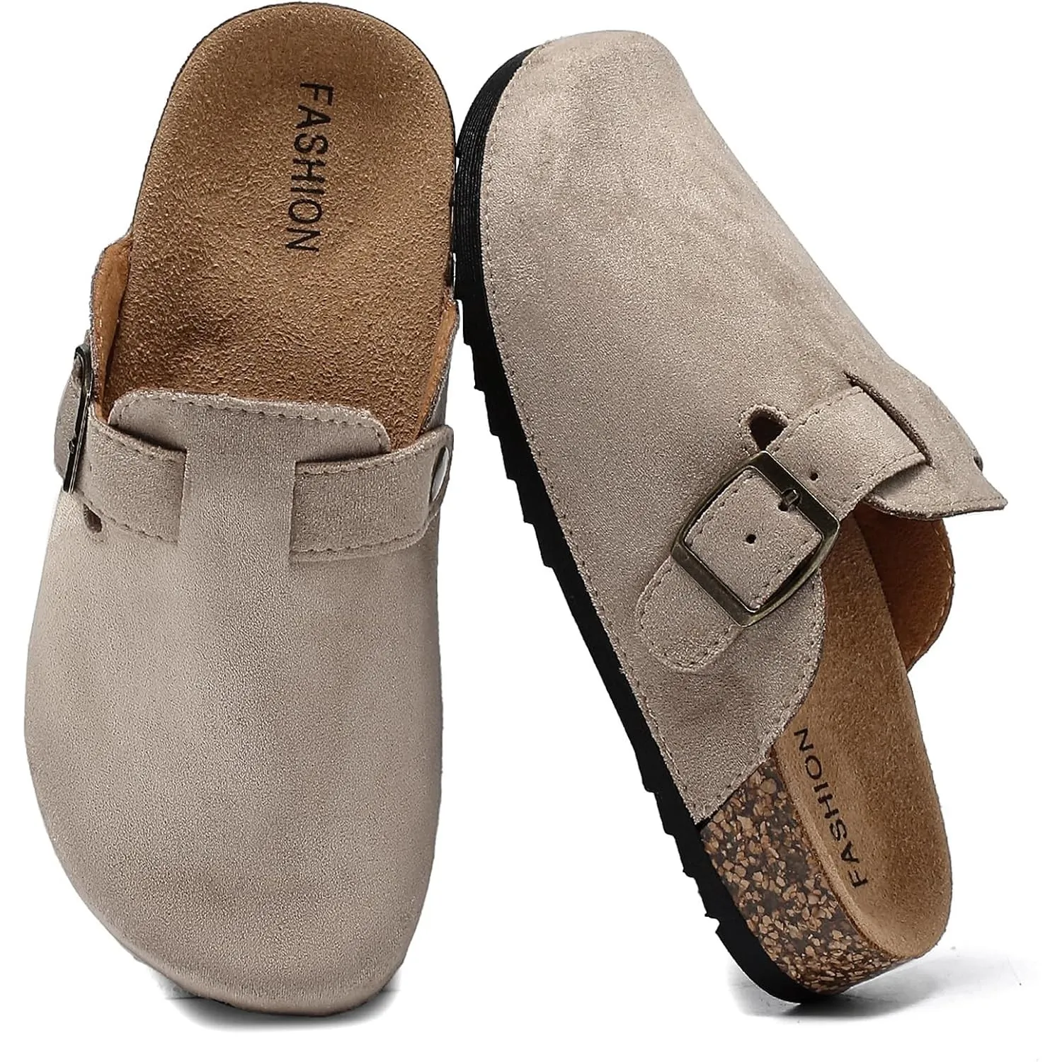 Clogs Kinder Pantoletten mit Kork-Fußbett verstellbarem Riemen Leicht