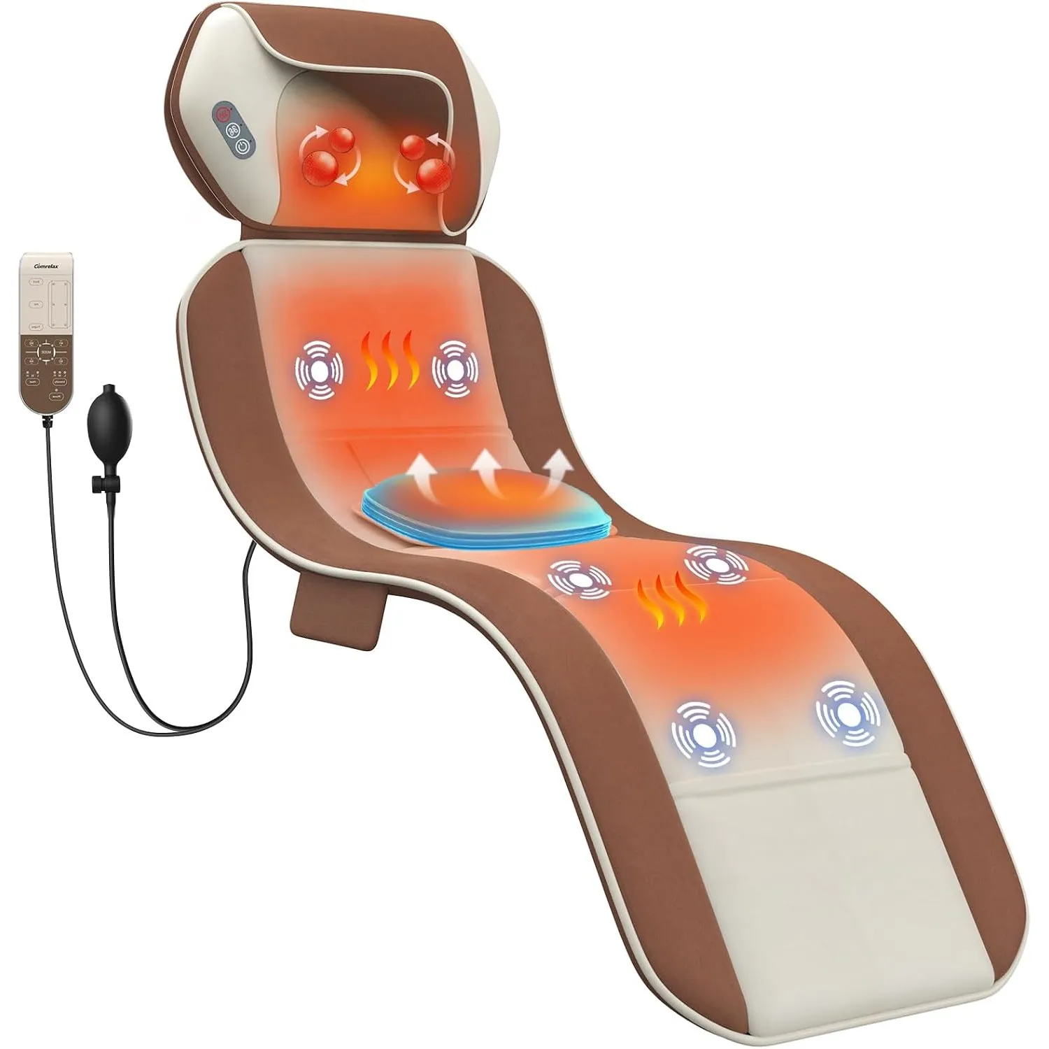 Ganzkörper-Massagematte mit Wärme, Rückenmassage-Pad, Lendenwirbeltraktion & Entspannung, Ganzkörperheizung, 4 Massagem…