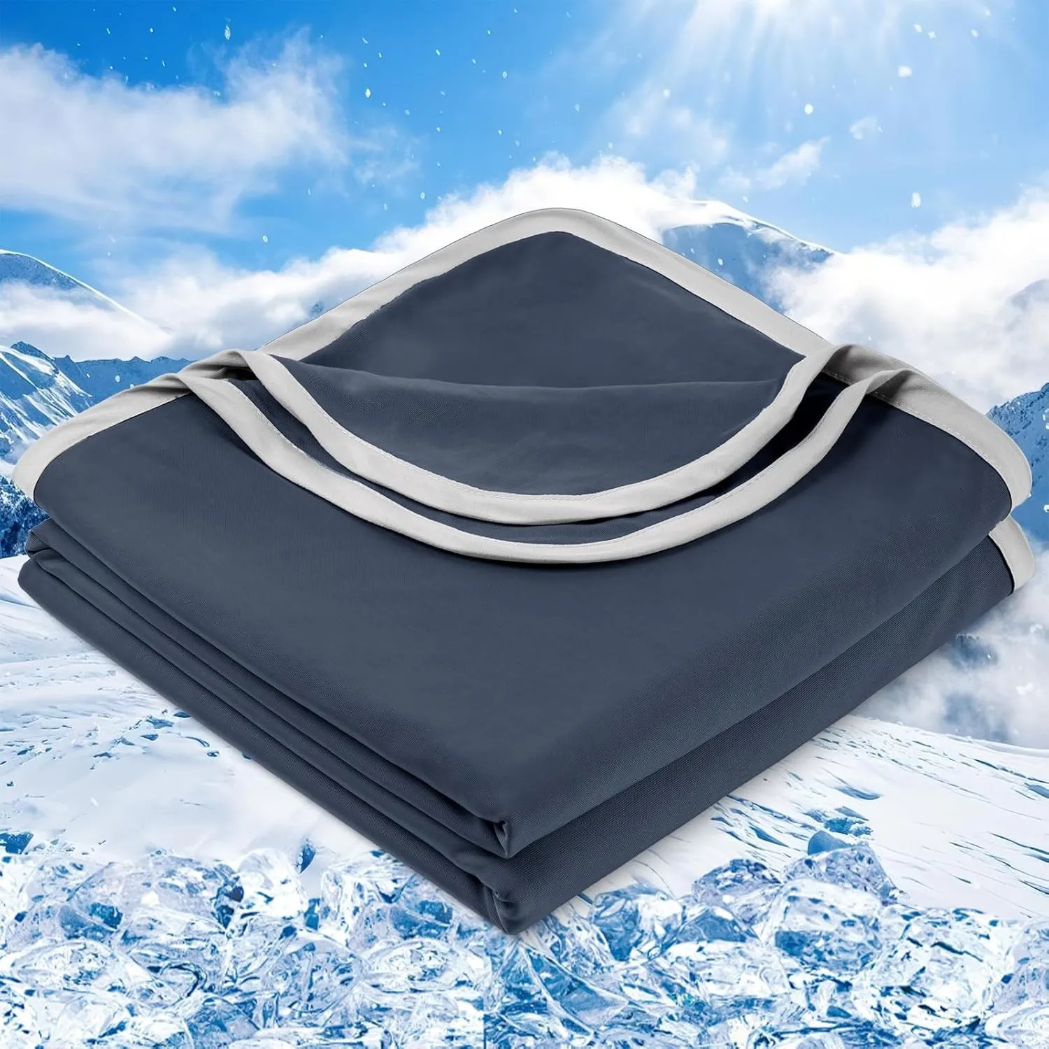 PHF Kühldecke 130x150cm, Arc-Chill Q-Max>0.5 doppelseitige selbstkühlende Kühldecke, Schweißabsorbierende und Atmungsak…
