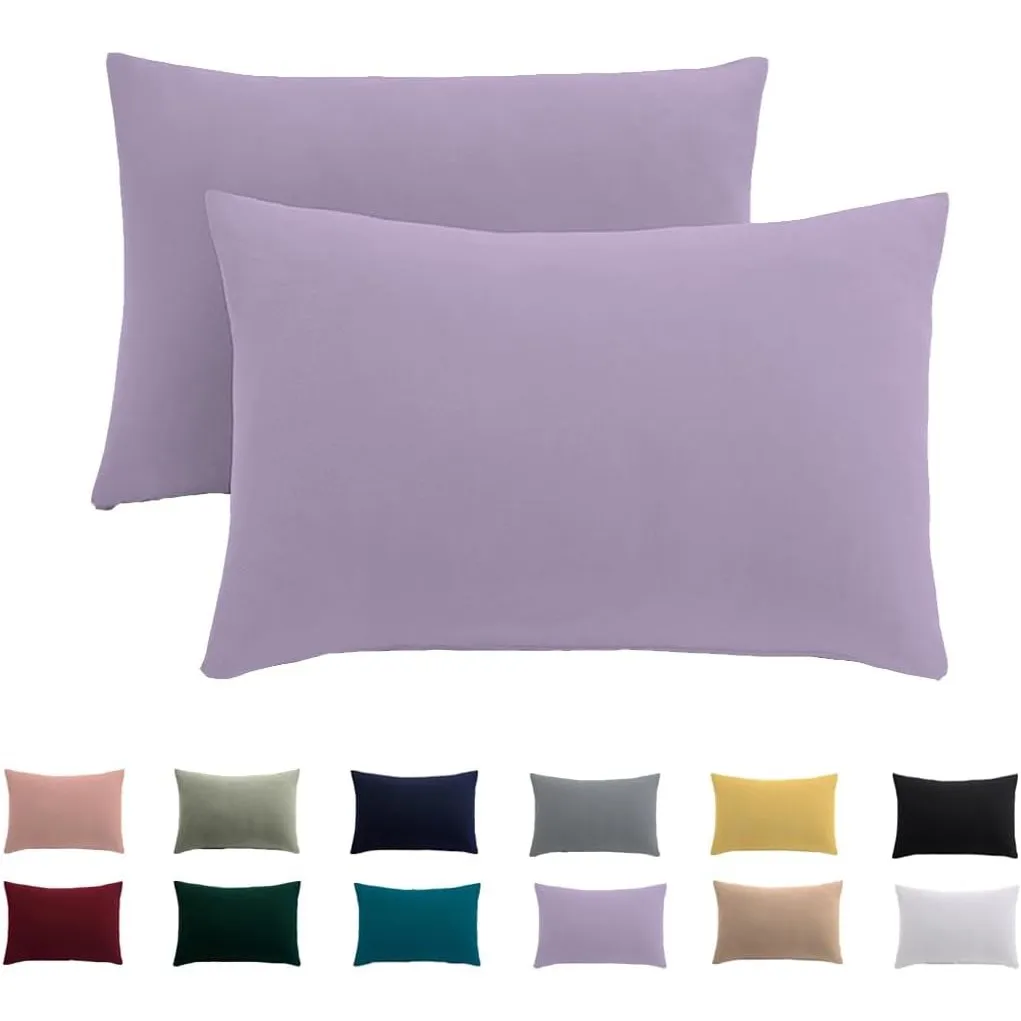 Kissenbezug 70x90 2er Set - Kopfkissenbezug 70 x 90 cm Lavendel Für Kissen 100% Mikrofaser Kissenhülle Bügelfrei & Knit…