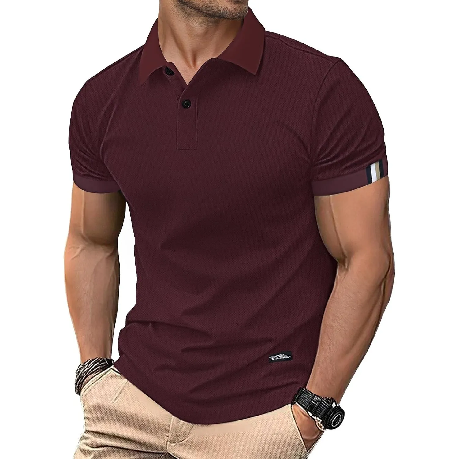 HMIYA Herren Poloshirt Kurzarm Männer Sommer Knopfleiste T-Shirts Basic Golf Polohemd