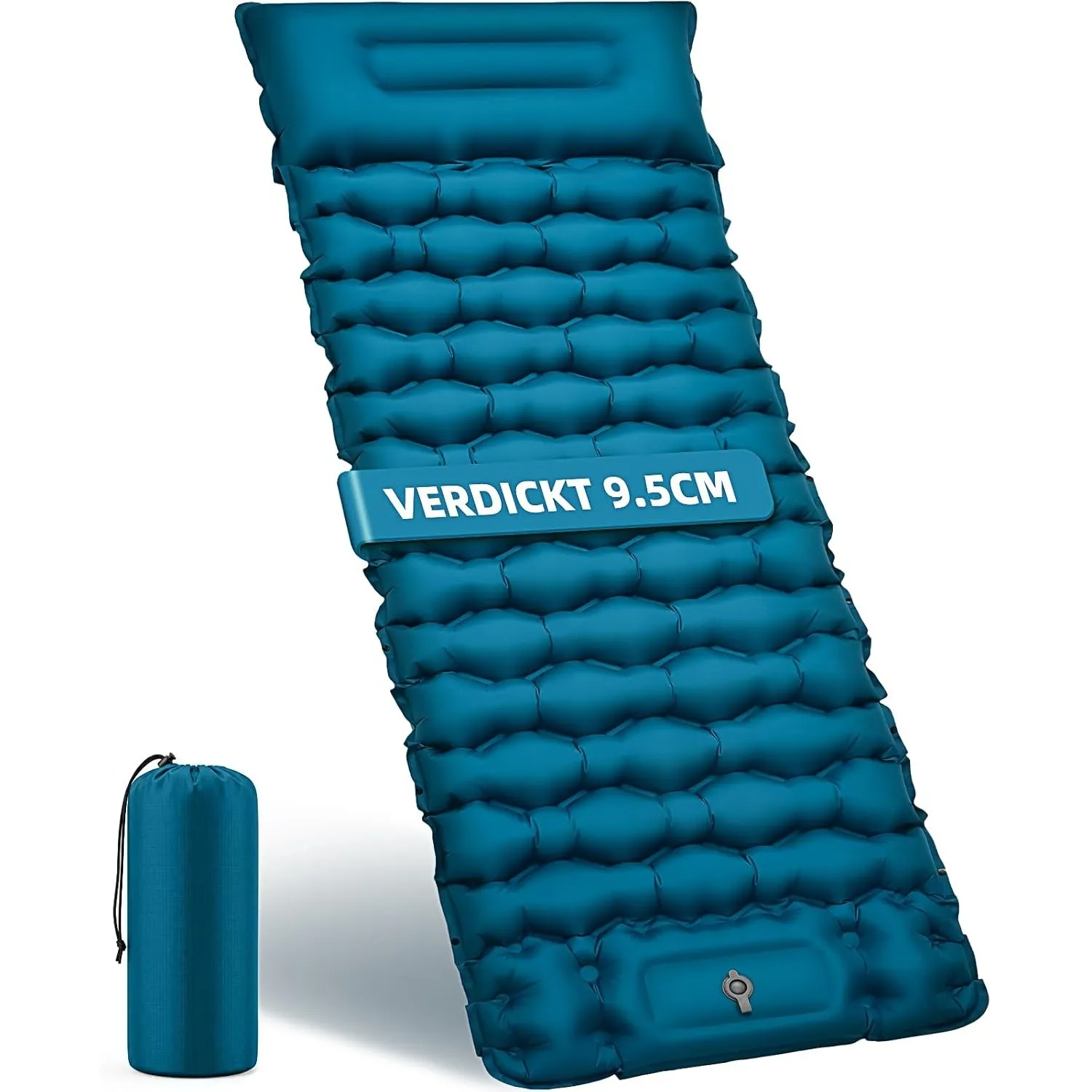 Isomatte Camping Luftmatratze 9,5cm verdickt, 200x69cm Ultraleicht Outdoor | Luftzellenmatte Aufblasbare Matratze Wasse…