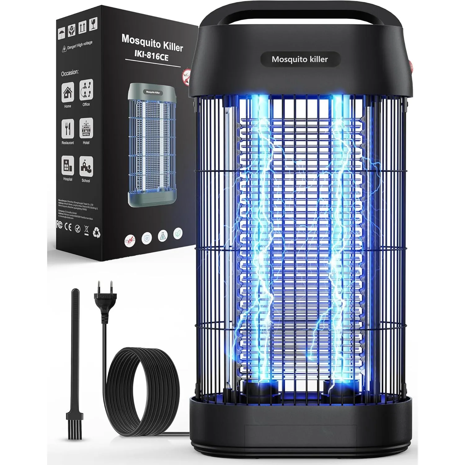 Insektenvernichter elektrisch, 16W 3000V Mückenlampe mit UV-Licht, Fliegenfalle elektrisch - Doppelgitter-Design Mosqui…
