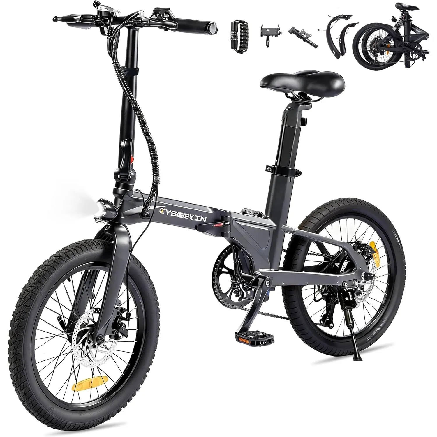 C10 E-Bike Klapprad 20 Zoll, Nur 18,6kg leicht, 250W Motor 345,6Wh Akku Ebike mit 7-Gang, bis 100km Reichweite 25km/h P…