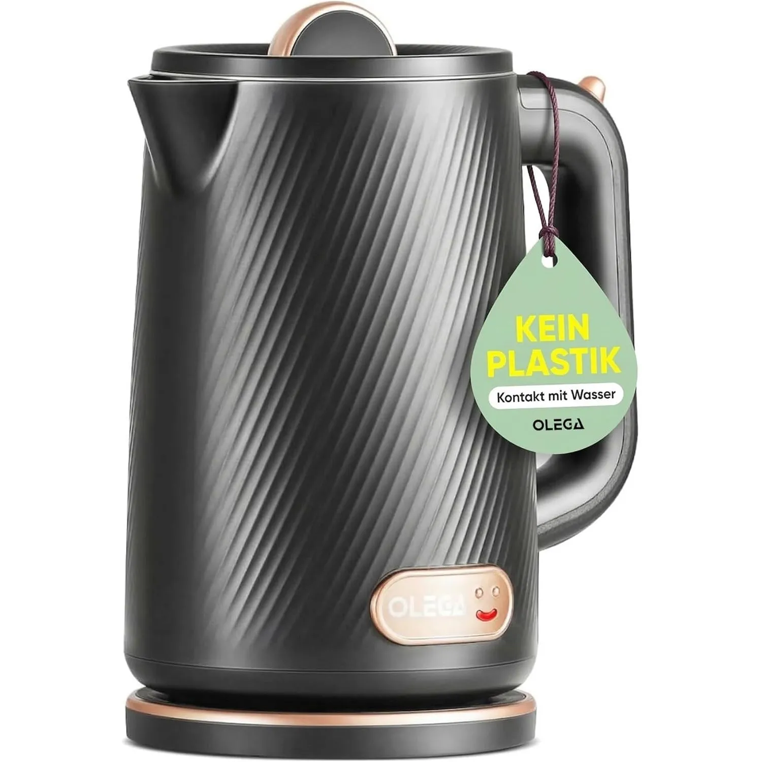 OLEGA Wasserkocher - 1800W Schnellaufheizender Elektrischer Teekessel BPA-freier 304 Edelstahl Elektrischer Wasserkoche…