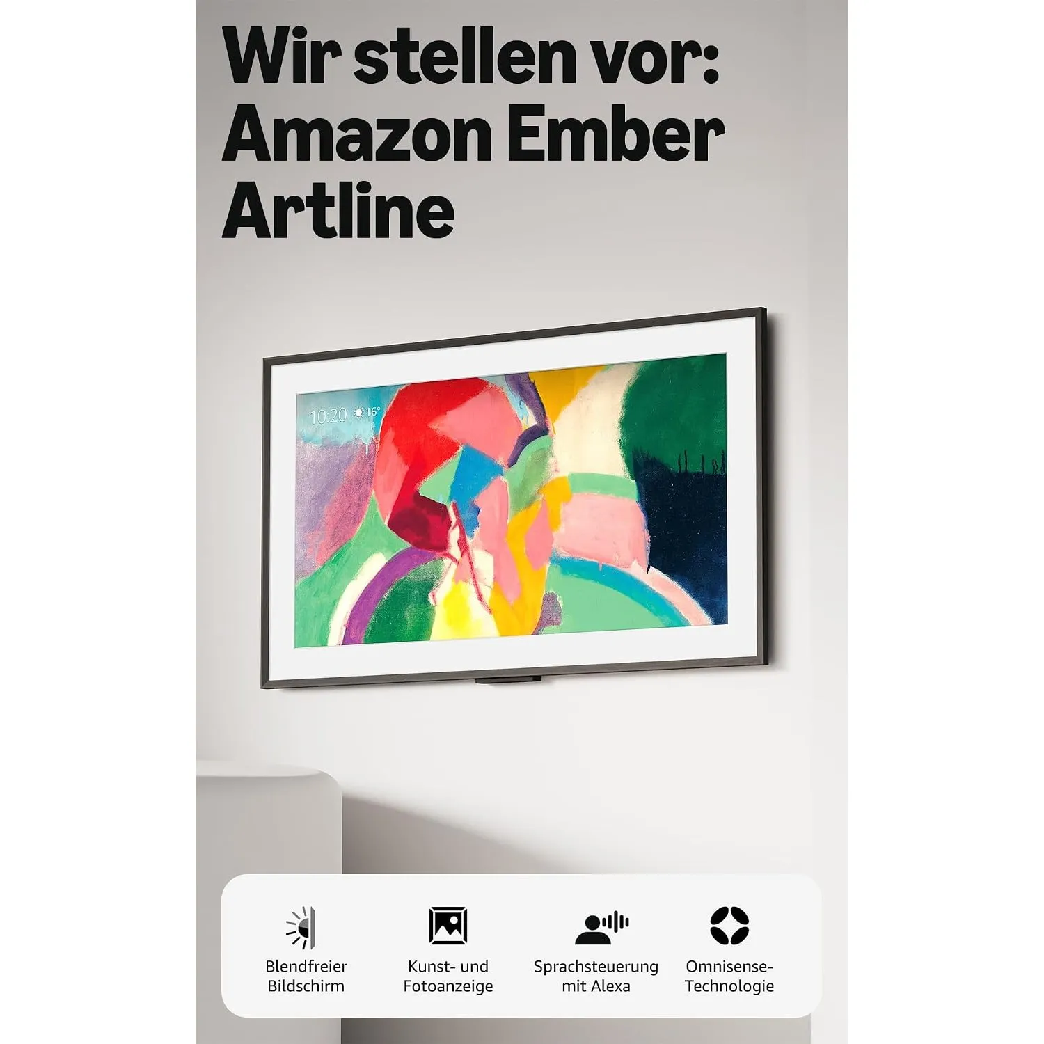 Amazon Ember Artline 55" mit Fire TV (neueste Generation), 4K Ultra HD QLED Smart TV und Kunstgalerie, individuelle Rah…