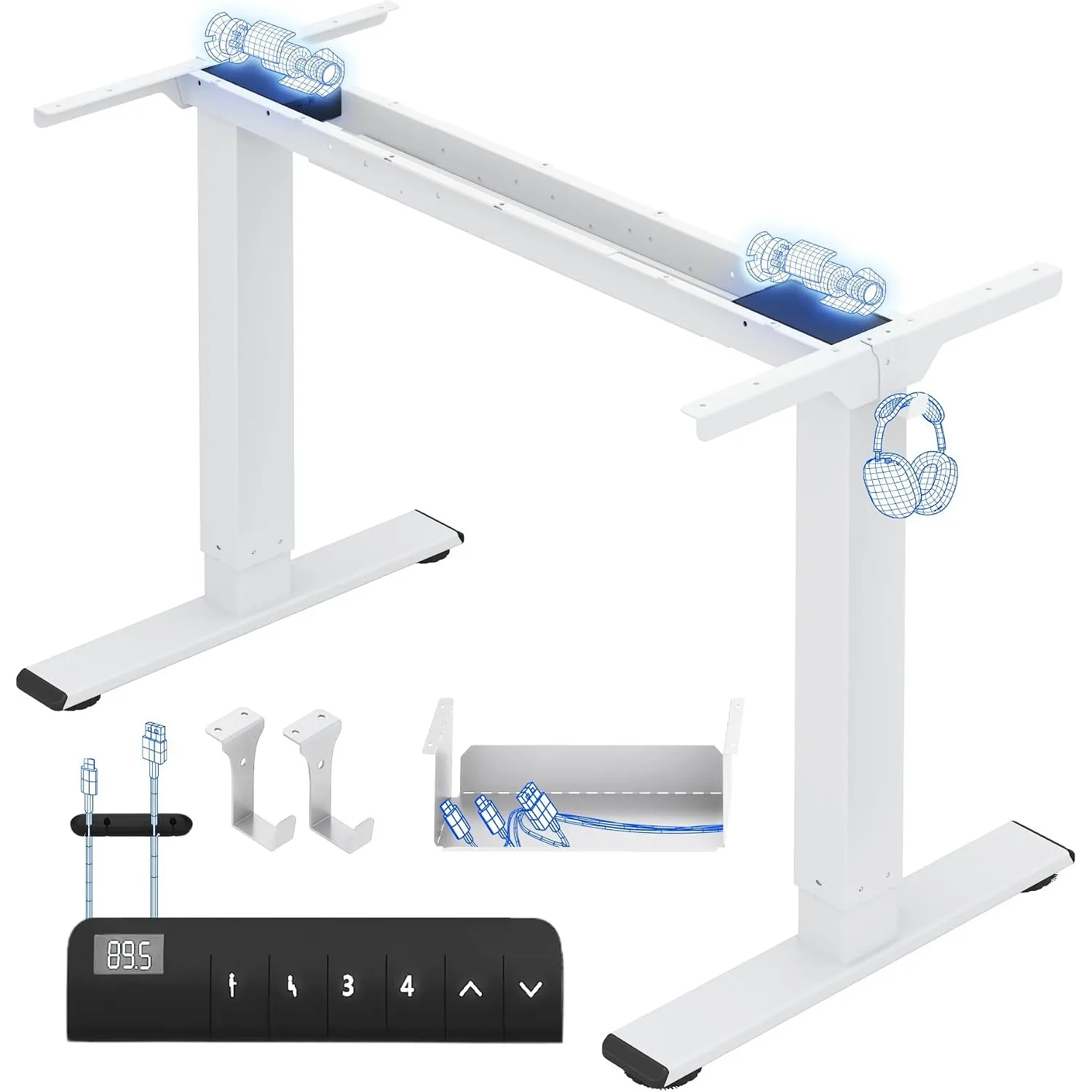 FLEXISPOT Höhenverstellbarer Schreibtisch Gestell E1 PRO mit Doppelmotor