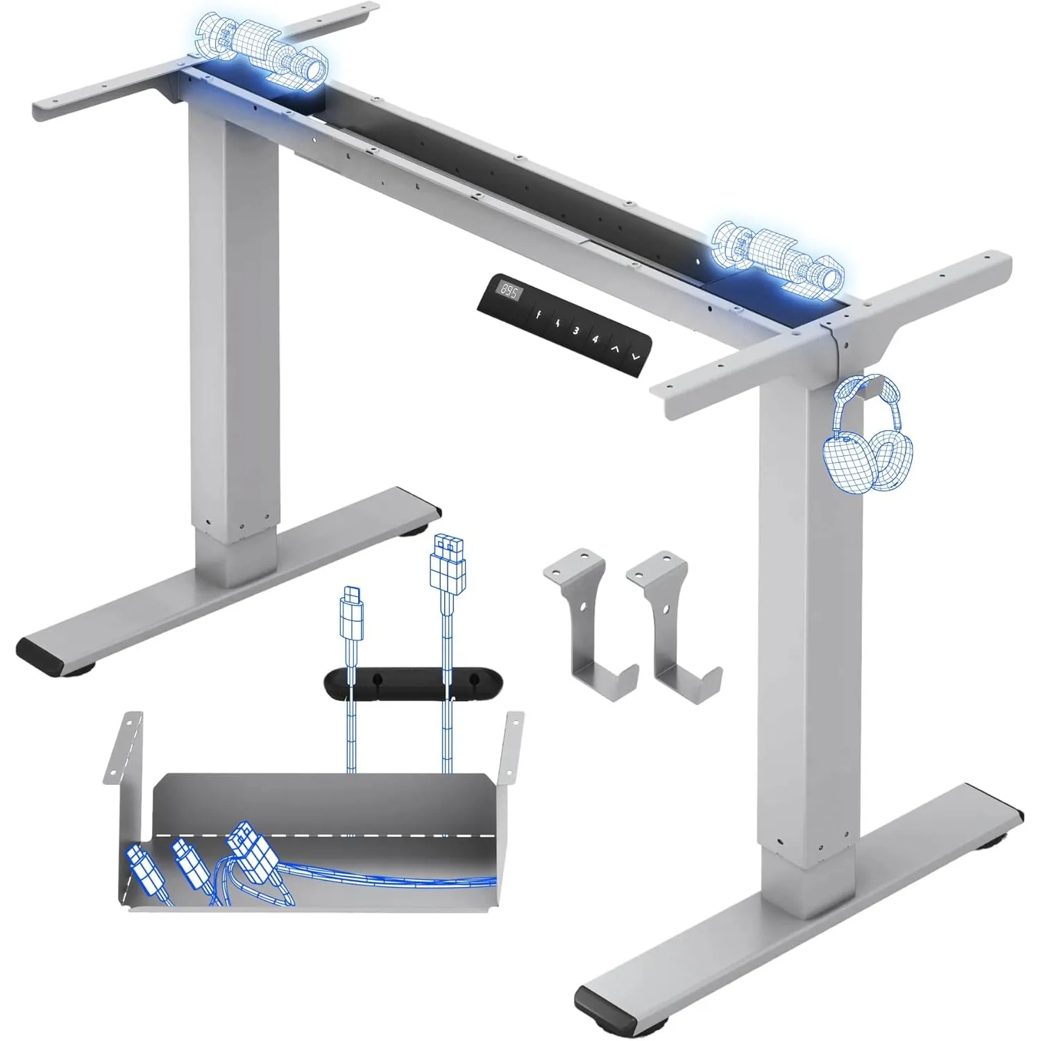FLEXISPOT Höhenverstellbarer Schreibtisch Gestell E1 PRO mit Doppelmotor