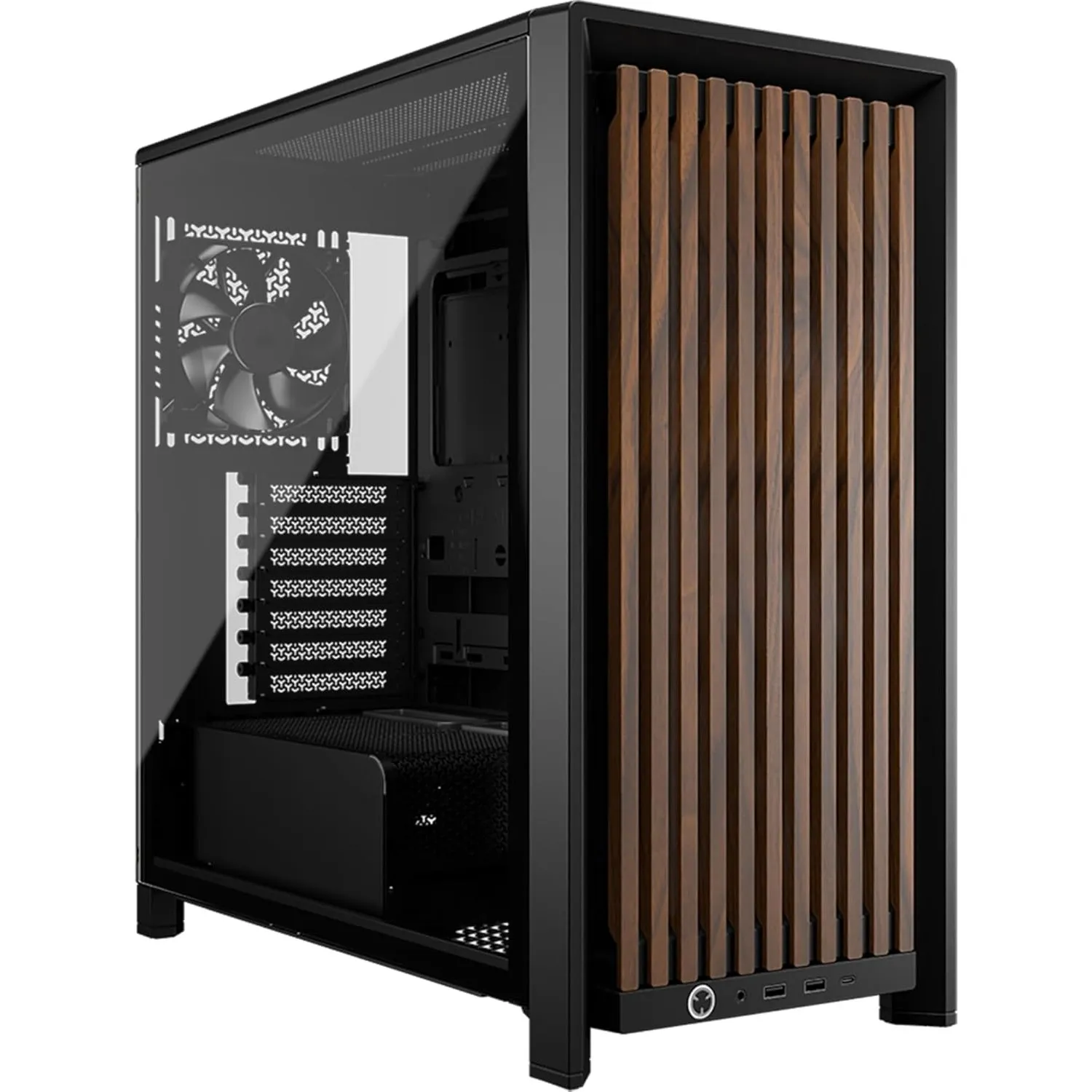 CORSAIR Frame 4000D Wood RS Mid-Tower-ATX-PC-Gehäuse – Schwarz & Walnuss