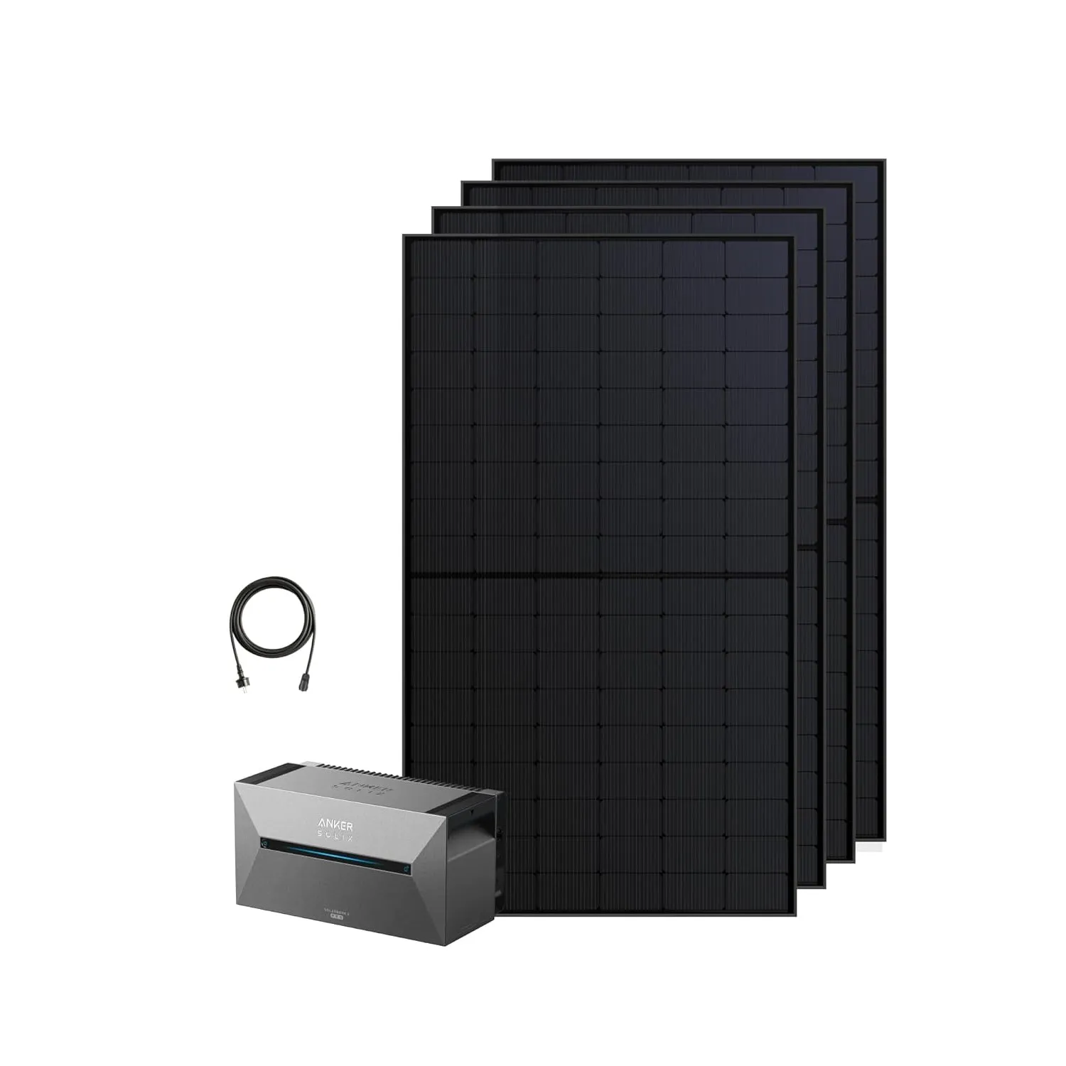 Anker SOLIX Solarbank 2 E1600 Pro + 4× RS50S Bifaziales Solarpanel | Balkonkraftwerk mit Speicher (2000W | 1600Wh), 4 M…