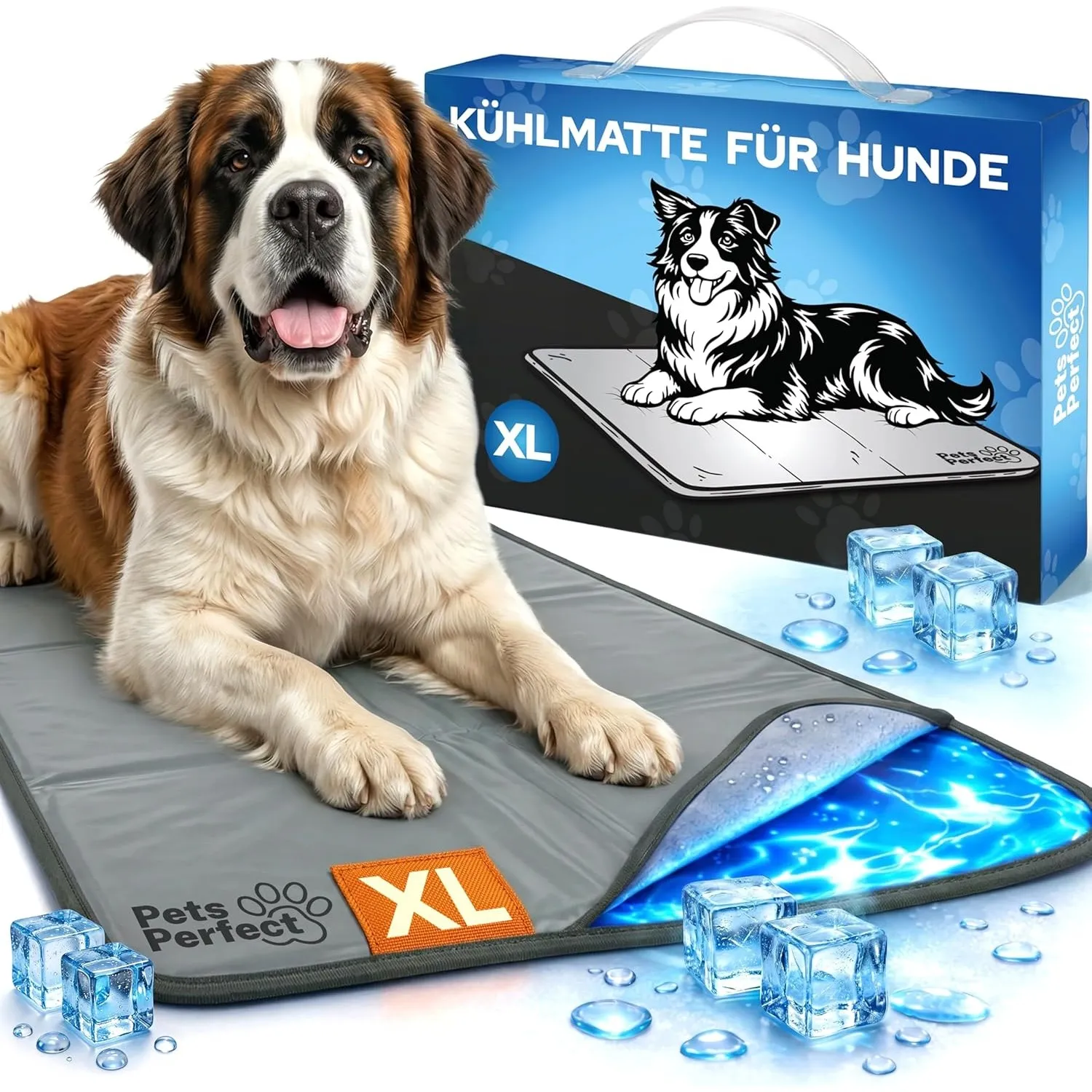 Kühlmatte für Hunde selbstkühlend - Hunde Kühlmatte mit 100% ungiftigem ThermoSchutz Gel - Kühlmatte Hund Selbstkühlend…