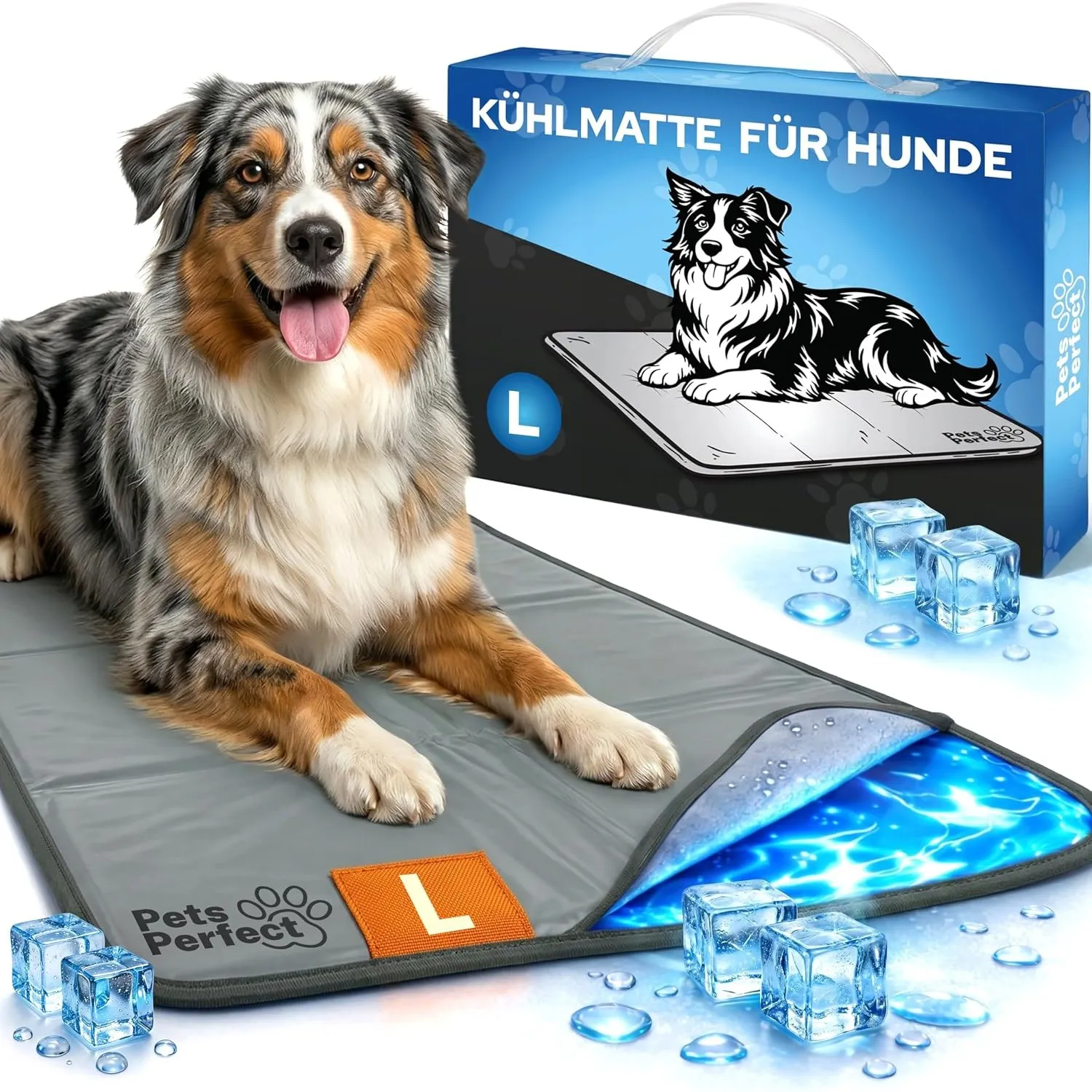 Kühlmatte für Hunde selbstkühlend - Hunde Kühlmatte mit 100% ungiftigem ThermoSchutz Gel - Kühlmatte Hund Selbstkühlend…