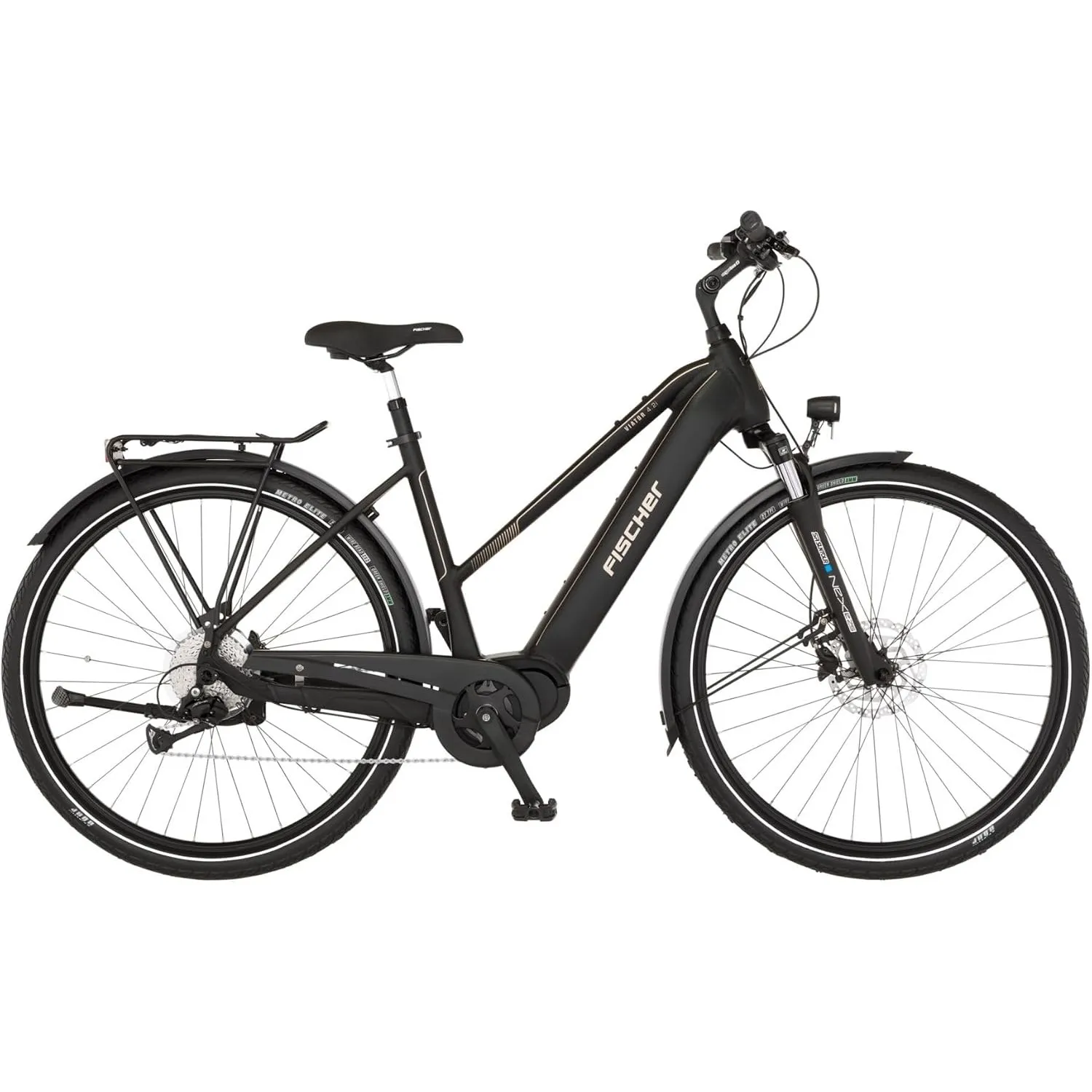 Fischer E-Bike Trekking VIATOR 4.2i Active Elektrofahrrad für Damen und Herren, RH 45, Mittelmotor 80 Nm, 36 V Akku