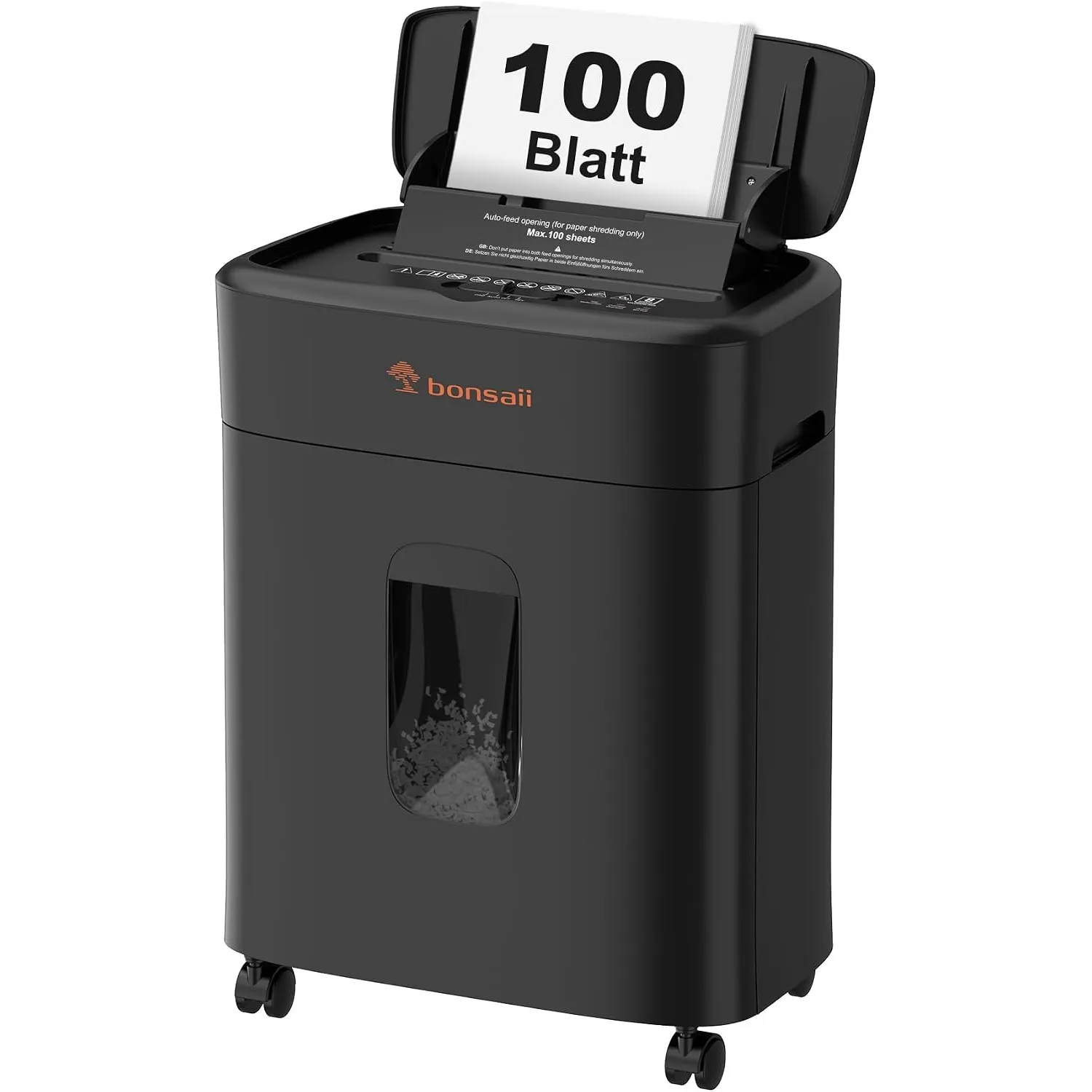 Bonsaii Aktenvernichter 100 Blatt Auto-Feed, P-4 Mikroschnitt
