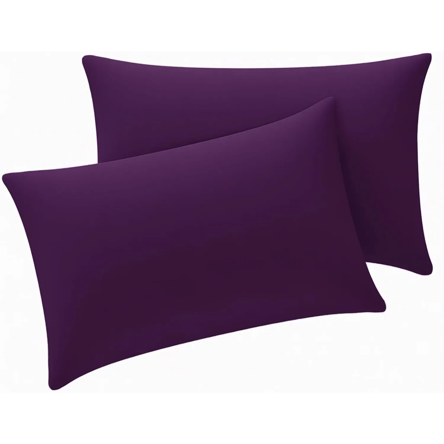 Kissenbezug 40x60 2er Set - Kopfkissenbezug 60x40 Lila mit Reißverschluss aus Mikrofaser Weich, 40 x 60 cm Violett Pill…