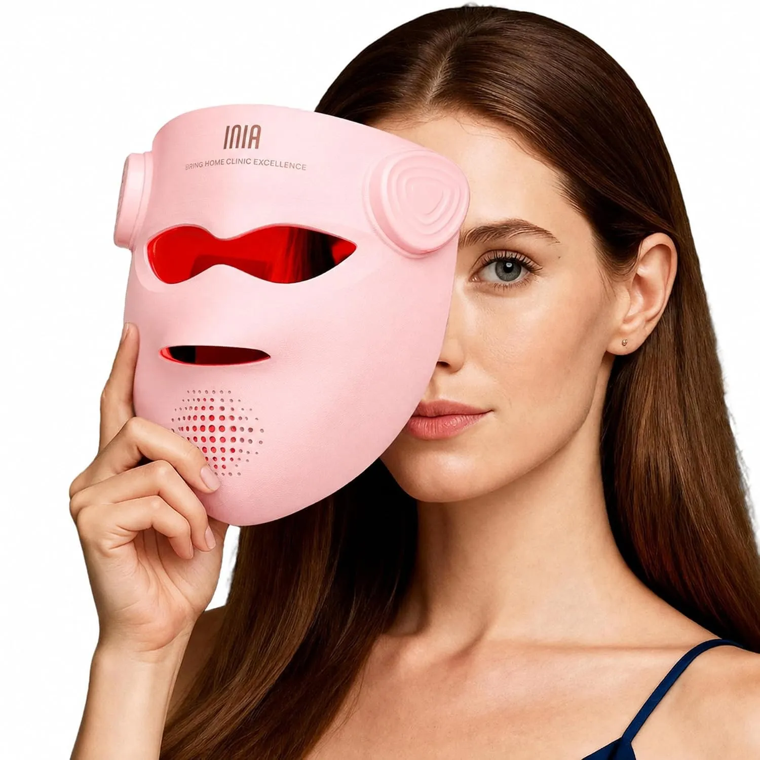 INIA 4D LED Maske Gesicht, Kabellos, Erweiterter Bereich 940, 4 Lichtmodi