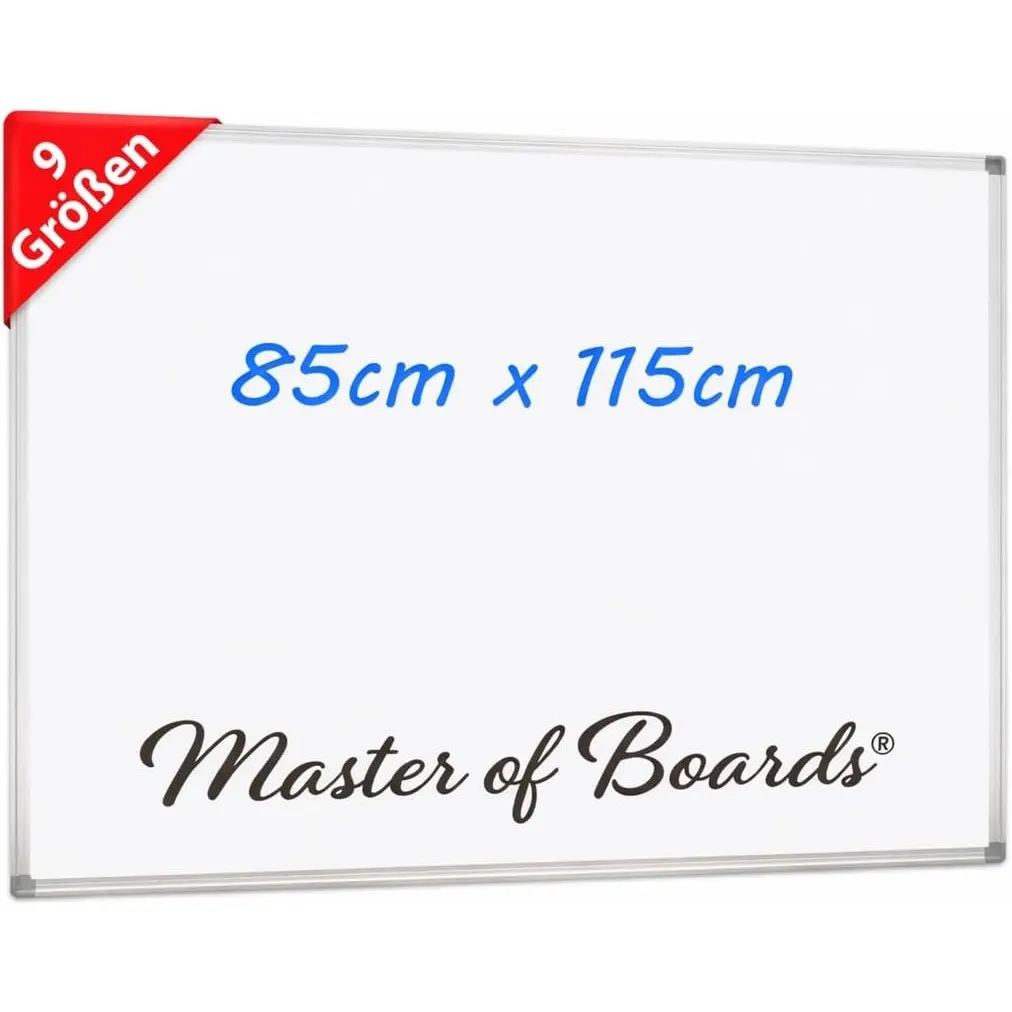 Mob Magnetisches Whiteboard 115x85cm mit Alurahmen und abnehmbare Stiftablage für Büro, Heim und Schule, Magnettafel Kr…