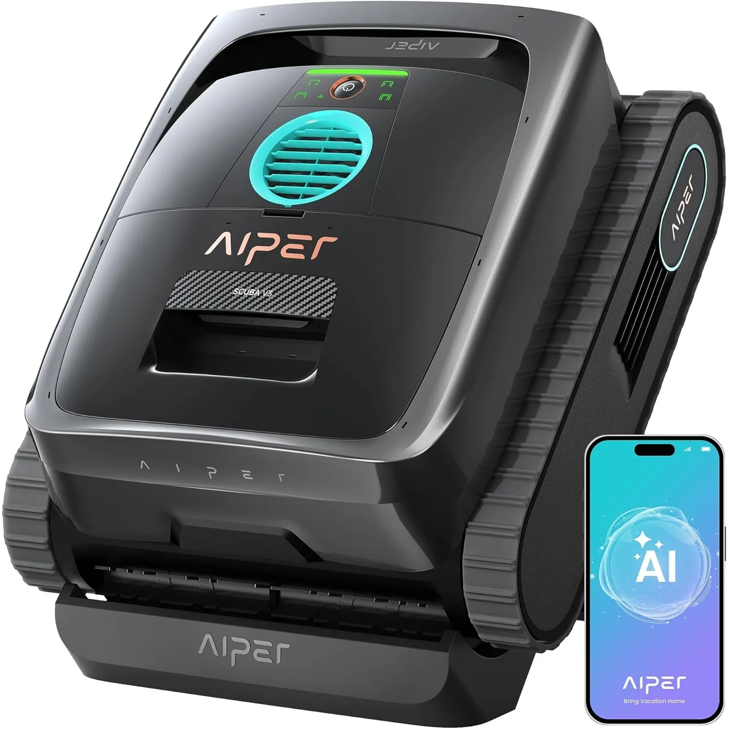 (2026 Neu) Aiper Scuba V3 Poolroboter Akku für Wand und Boden, Smart Poolsauger mit APP und KI-Visio, Wasserlinienreini…