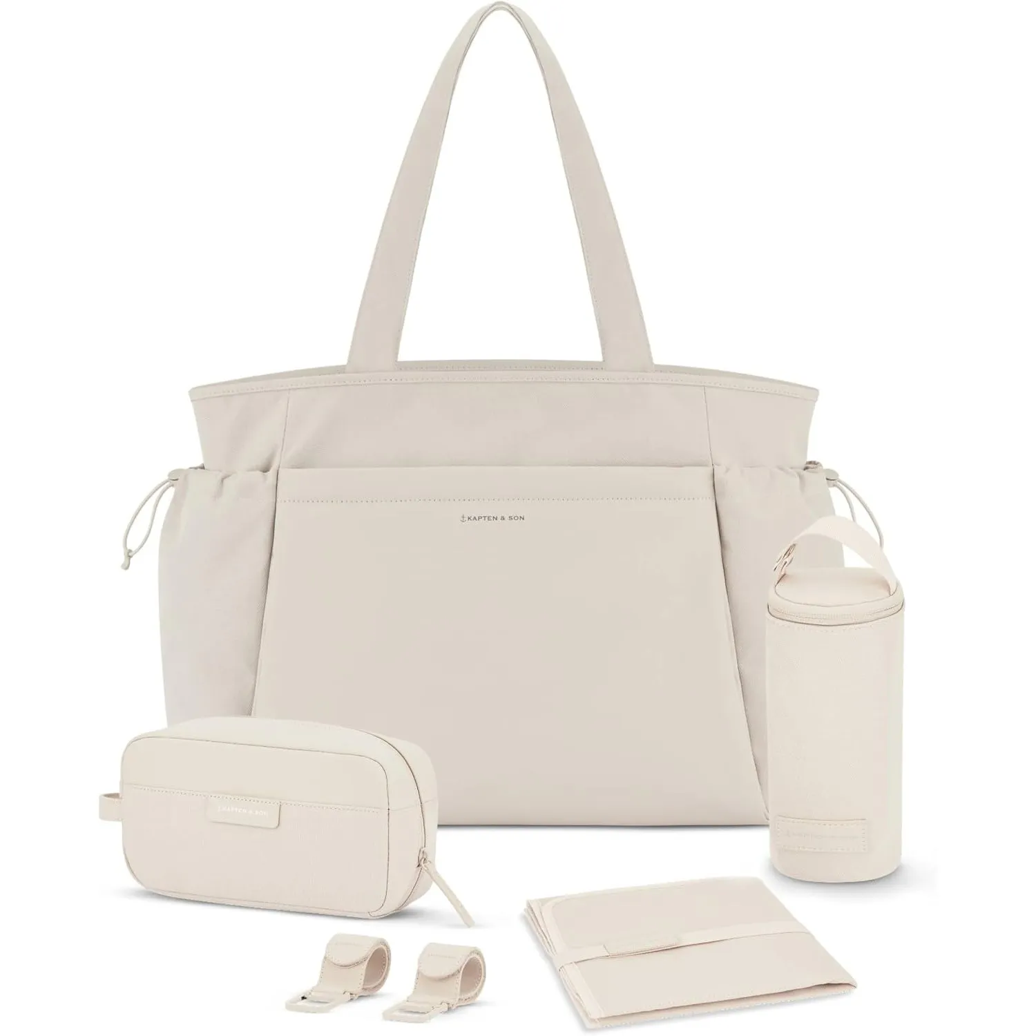 Kapten & Son Shopper Hellvi Diaper Set 25 L | Wickeltasche mit Kinderwagen- und Kofferbefestigung | inklusive Kulturtas…