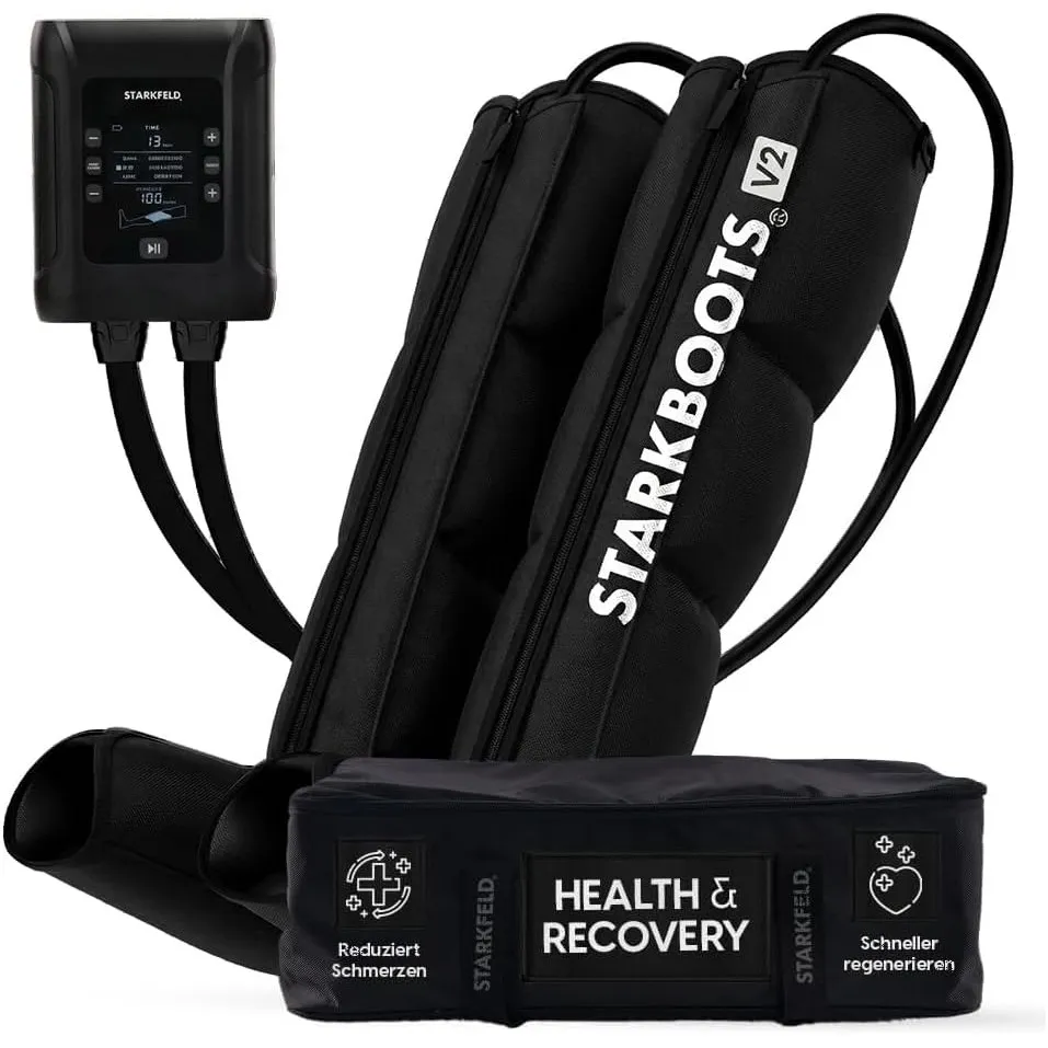 STARKBOOTS® V2 – Lymphdrainage & Recoverysystem | Gegen schwere Beine & Muskelkater | 4h Akku kabellos | 40-200 mmHg | …