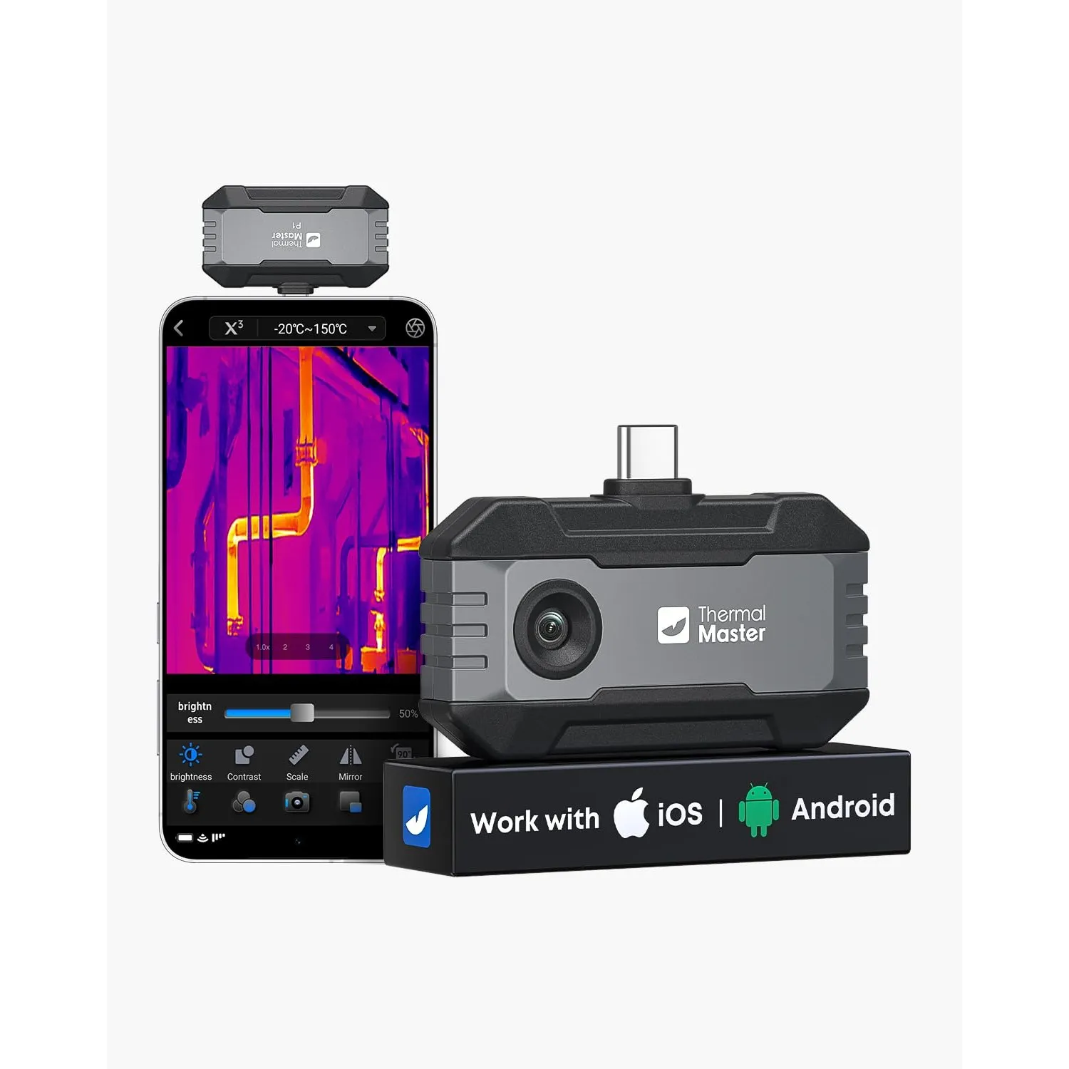Thermal Master P1 Wärmebildkamera für iPhone 15/16 & Android (USB-C) | 320x240 X³ IR-Auflösung | -20°C bis 600°C | 15x …