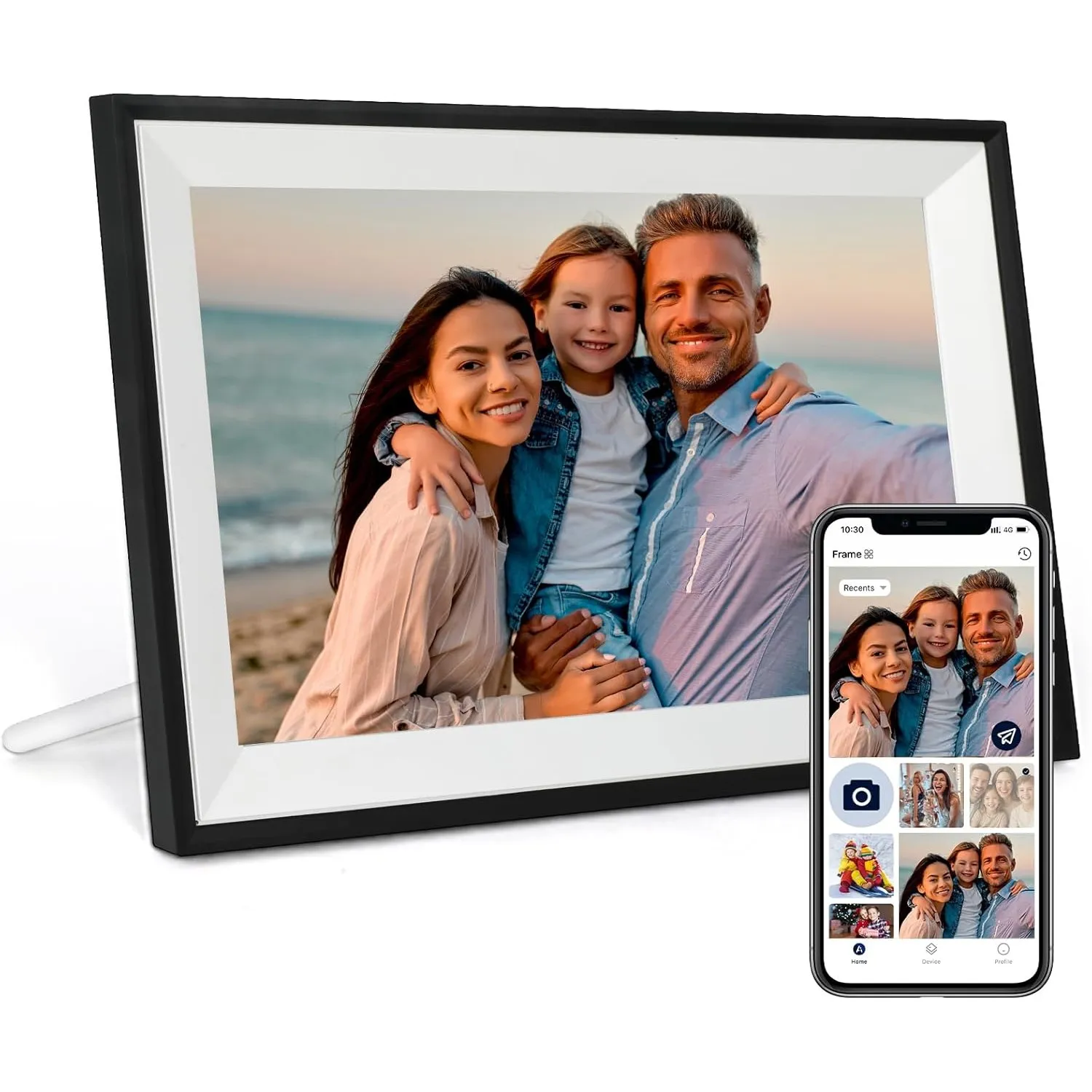 Humblestead Digitaler Bilderrahmen 10,1 Zoll 32GB WiFi Elektronischer Bilderrahmen 1280x800 HD intelligenter Touchscree…