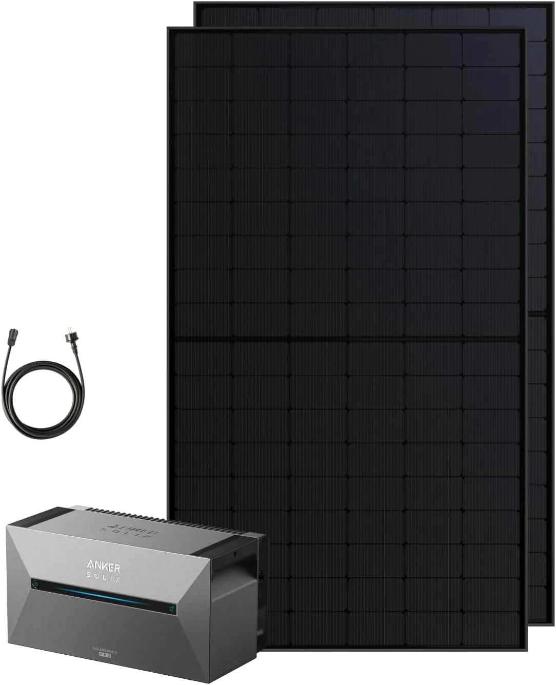 Anker SOLIX Balkonkraftwerk mit Speicher (1170W | 1600Wh), Solarbank 2 E1600 Pro (1600Wh), 2× RS50S Bifaziales Solarpan…