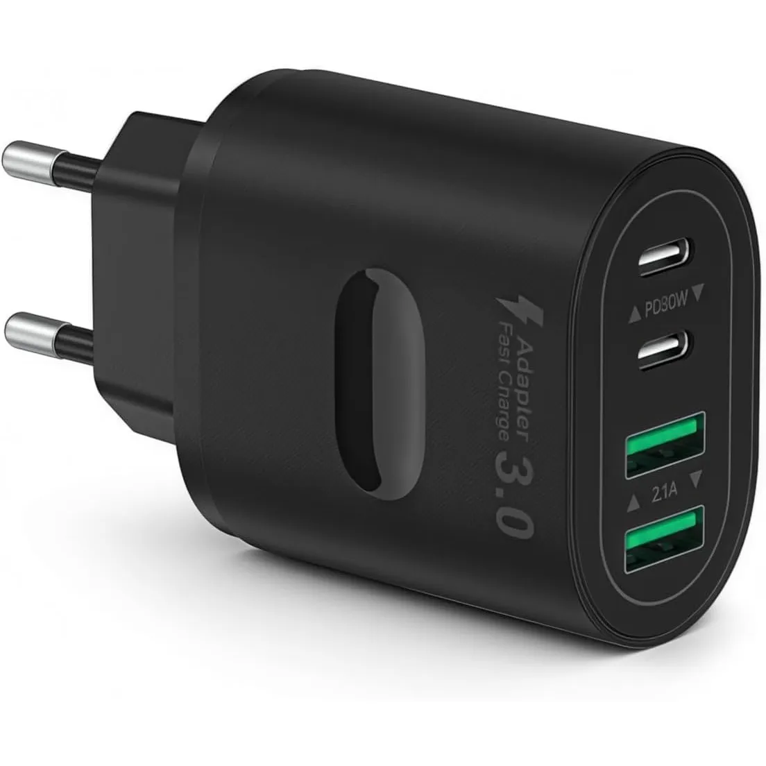 USB C Ladegerät, 4-Port 60W Schnellladegerät (2× USB-C + 2× USB-A), V0-Brandschutz Mehrfachstecker Netzteil USB für iPh…