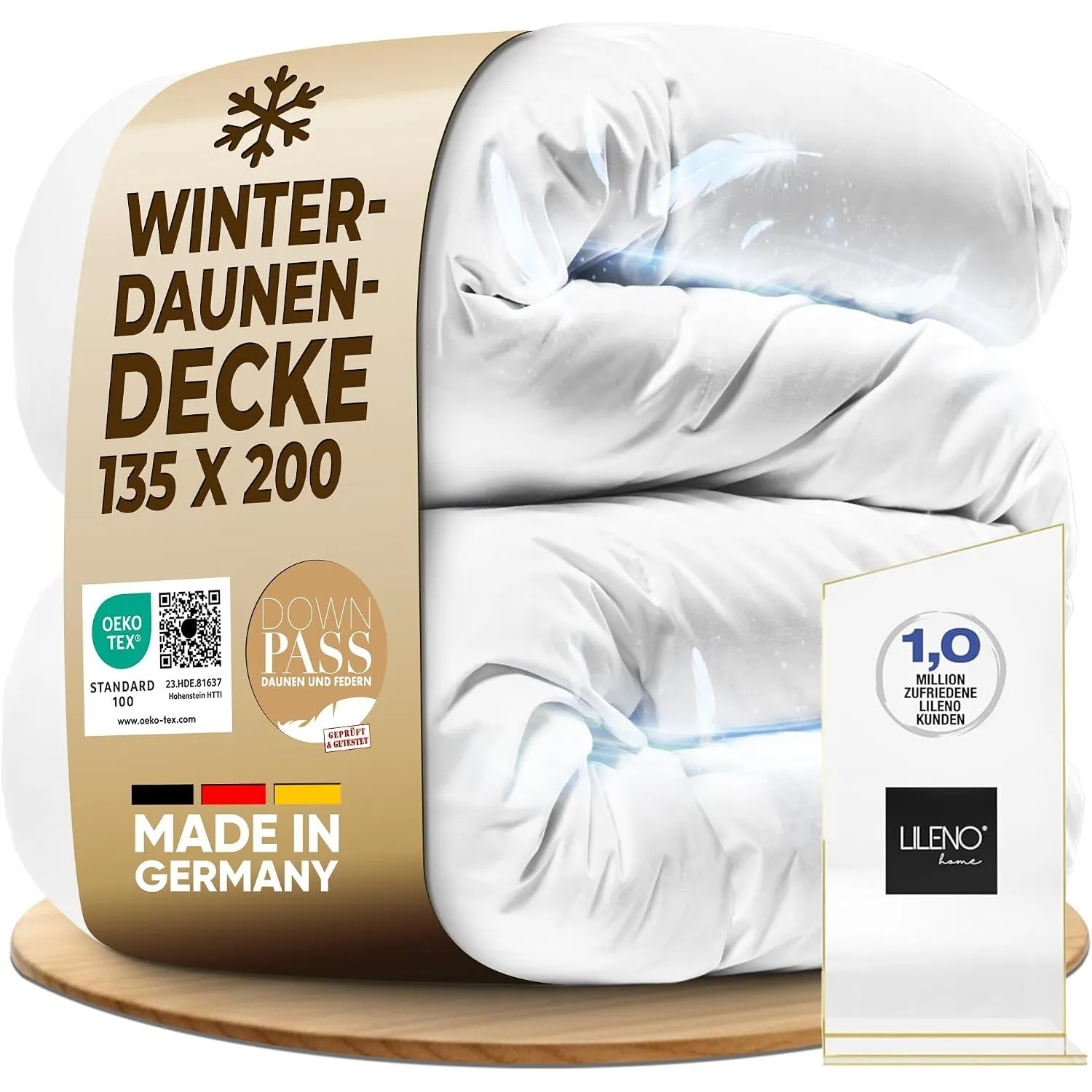 LILENO HOME Winter Bettdecke 135x200 Daunen (90% Daunen / 10% Federn) –