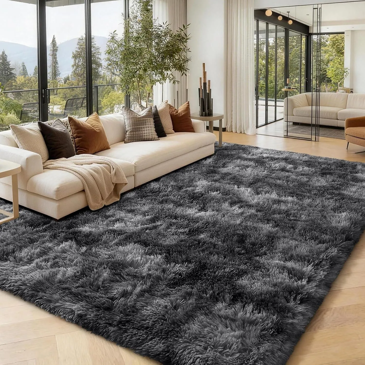 Homaxy Hochflor Flauschig Teppich Wohnzimmer, 120x160 cm