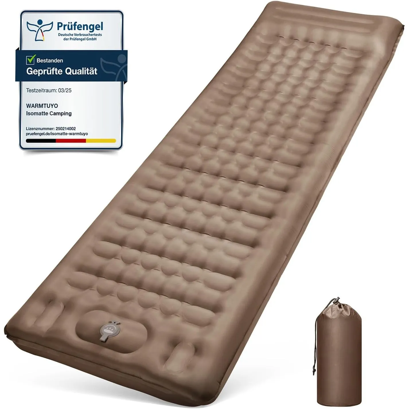 WARMTUYO Isomatte Camping, 12CM Verdicktes Aufblasbare Matratze Kleines Packmaß, Wasserdicht Luftmatratze Outdoor mit F…